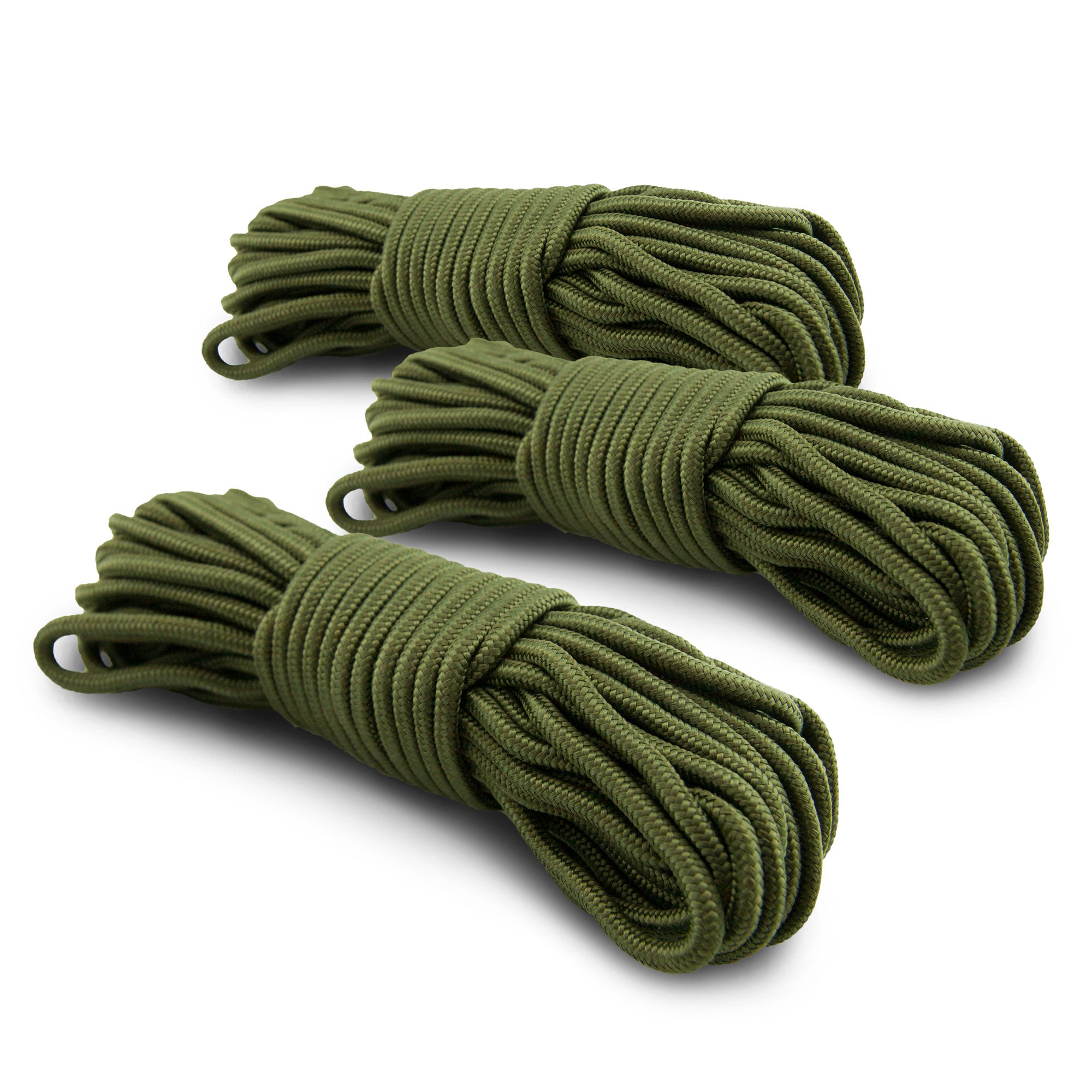5mm Nylon Braided Rope - 50 Feet Heavy Duty Camping Rope (Black/Green) for Outdoor Activities, Hiking, Survival Gear & Emergency Use