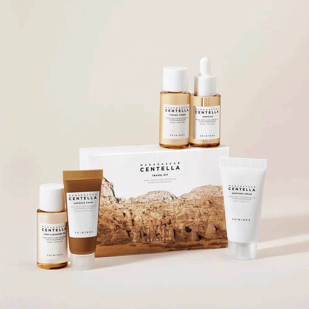 SKIN1004 Madagascar Centella Travel Kit Box 150mL - Soothing Facial Care Set for Sensitive Skin | Perfect for Travel, On-the-Go Skincare & Daily Hydration