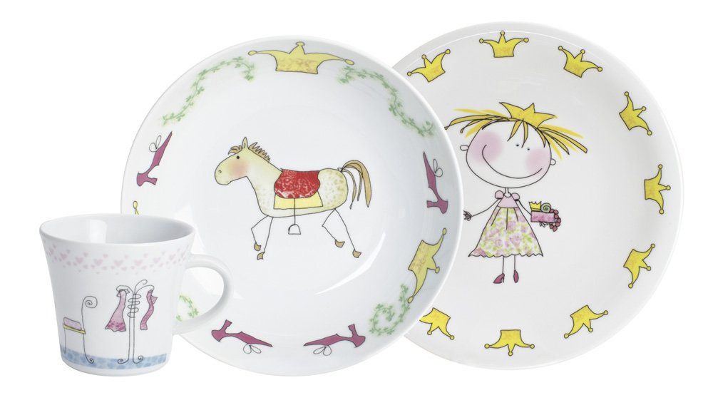 **KAHLA Calla 3-Piece Dinnerware Set - Elegant Porcelain Plates, Bowls & Mugs - Perfect for Princess-Themed Parties, Bridal Showers & Luxury Dining**