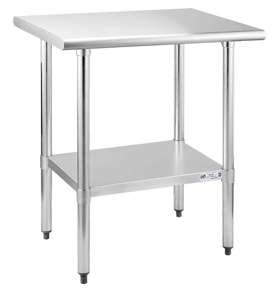 Stainless Steel Commercial Prep Table 30x24x35in - NSF Certified Heavy Duty Work Table with Undershelf for Restaurant, Hotel, Kitchen, Workshop, Garage & Outdoor Use - Perfect for Food Prep, Catering, Gardening & DIY Projects