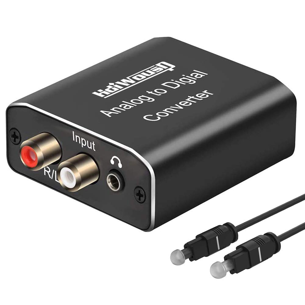 HDMIWOUSP Analog to Digital Audio Converter - RCA/3.5mm to Coaxial/Optical SPDIF Adapter | Aluminum Build for PS4, Xbox, HDTV, DVD & Headphones | Perfect for Home Theater & Gaming Setups