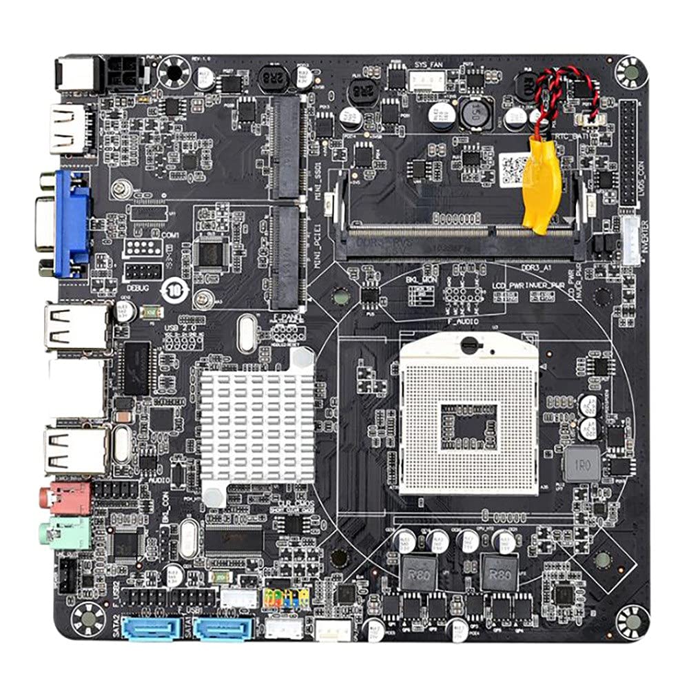 Zunedhys HM55B PGA988 Mini ITX Motherboard - DDR3, SATA II, Desktop PC Mainboard for Mini PC, HTPC, Digital Signage & Industrial Applications | Compact Size for Space-Saving Builds