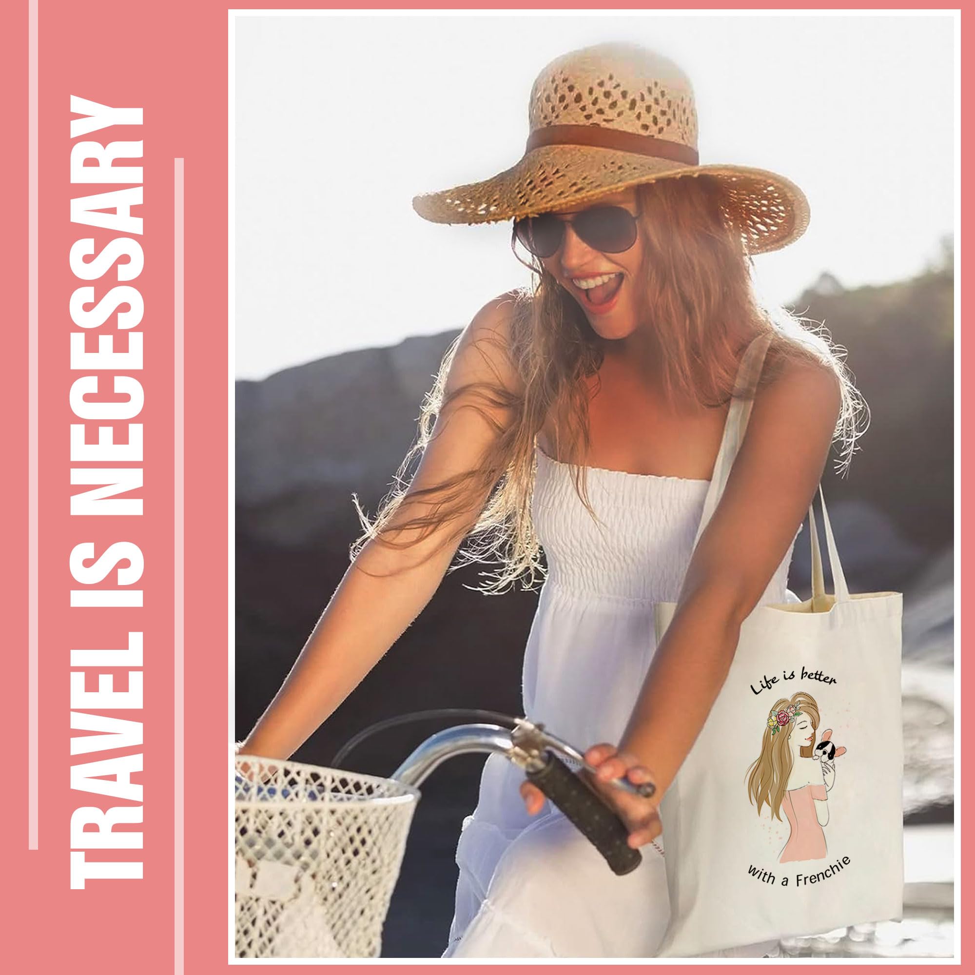 Eco-Friendly Large Canvas Tote Bag for Women & Men - 100% Organic Cotton Unisex Shopper (42x39cm) - Perfect for Shopping, College, Travel, Beach & Everyday Use - Stylish Durable Carryall Bag Without Zipper