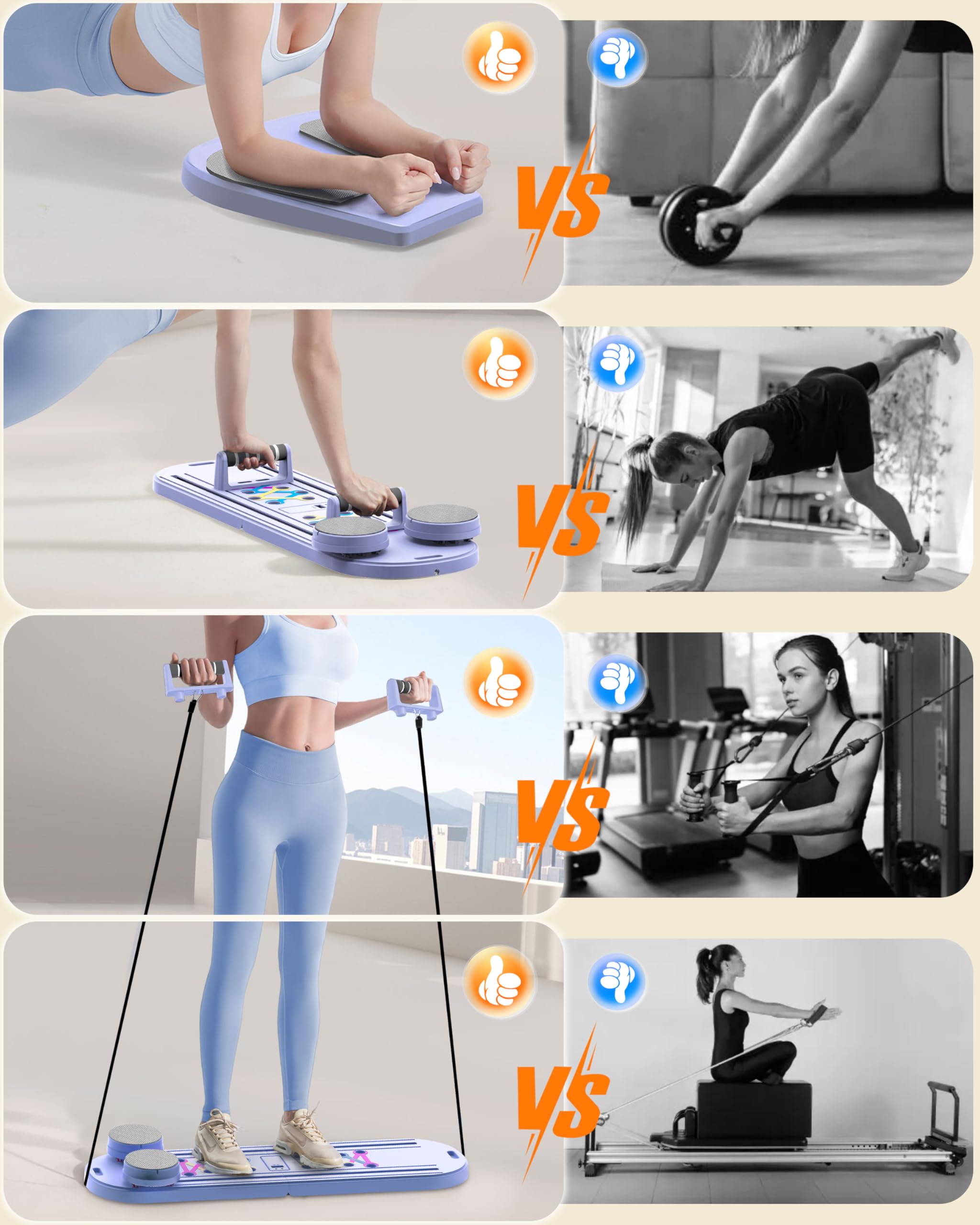 15-in-1 Multifunctional Pilates Reformer Board with Abdominal Trainer - Foldable Portable Core Workout Machine for Home & Office - Perfect for Women's Fitness, Yoga, and Full-Body Toning Exercises