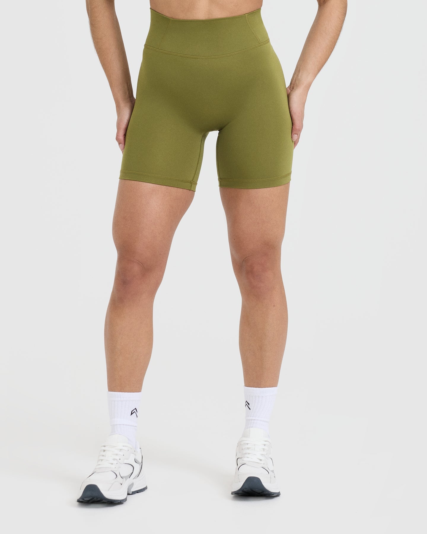 Timeless High Waisted Shorts for Women - 6 Inch Inseam, Olive Green | Comfortable Summer Shorts for Casual Wear, Beach, and Outdoor Activities
