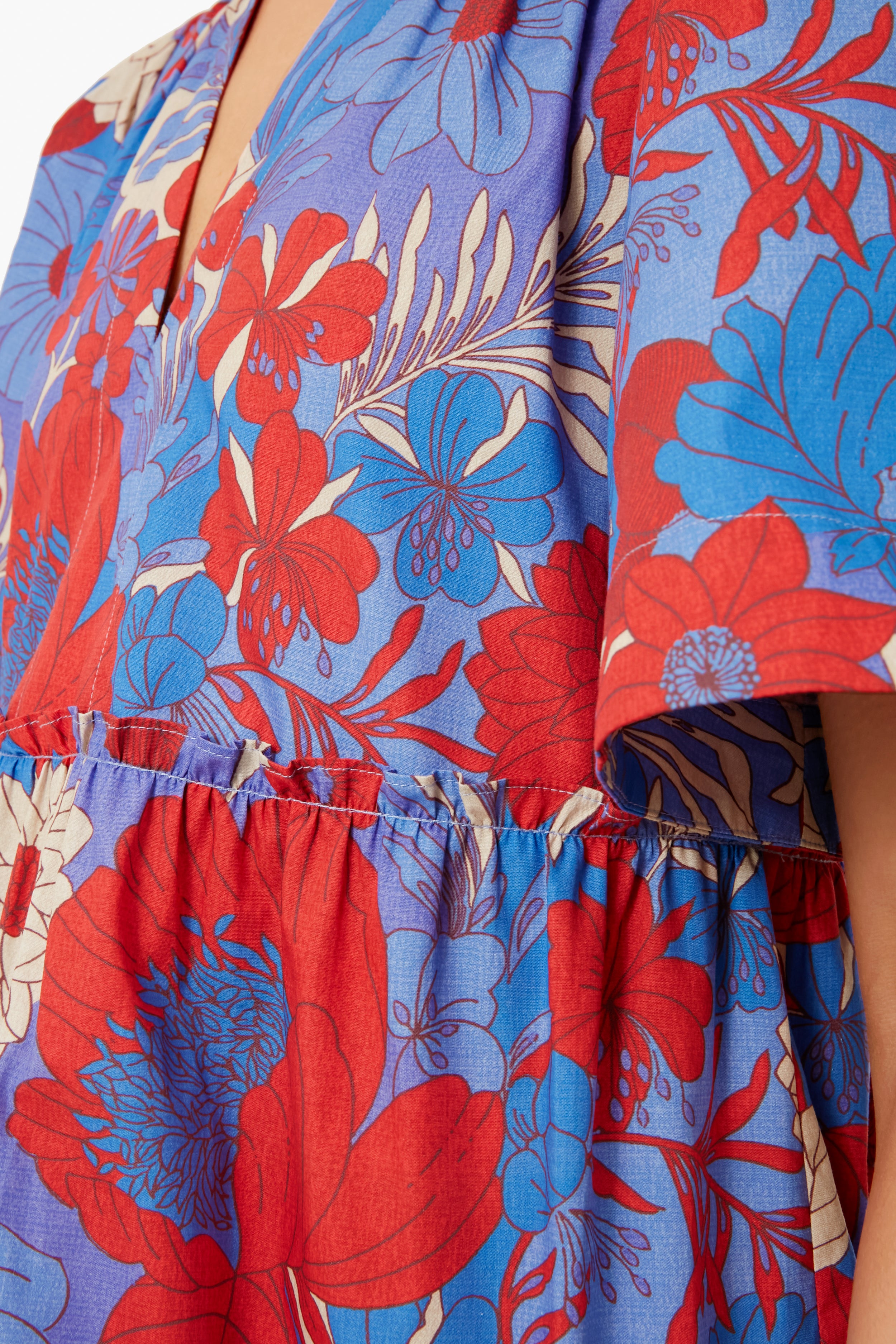 Blue Rhapsody Crawford Dress - Elegant Women's Floral Midi Dress for Summer Weddings, Parties & Special Occasions