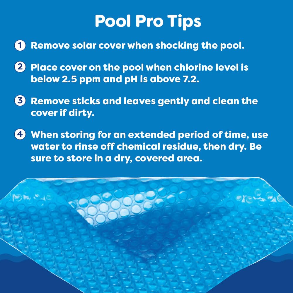 In The Swim 15' Standard Blue Round Solar Pool Cover 8 Mil - Solar Heating for Above Ground & Inground Pools | Energy Efficient, Extends Swimming Season