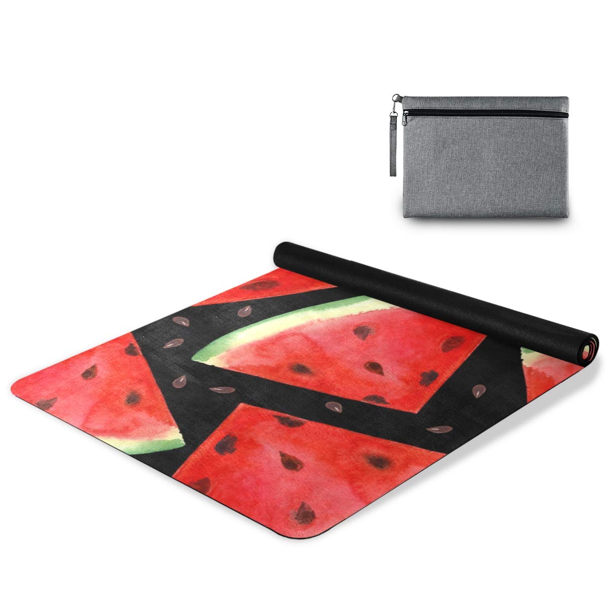 ALAZA Non-Slip Watermelon Slice Yoga Mat - Summer Themed Fitness Mat for Yoga, Pilates & Floor Exercises - Perfect for Home Workouts, Gym Sessions & Outdoor Yoga Practice