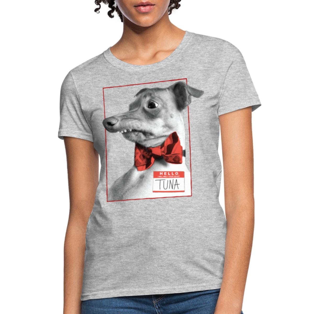 Spreadshirt 'Tuna Melts My Heart' Funny Women's T-Shirt - Cute Cat Lover Graphic Tee for Casual Wear & Gifts