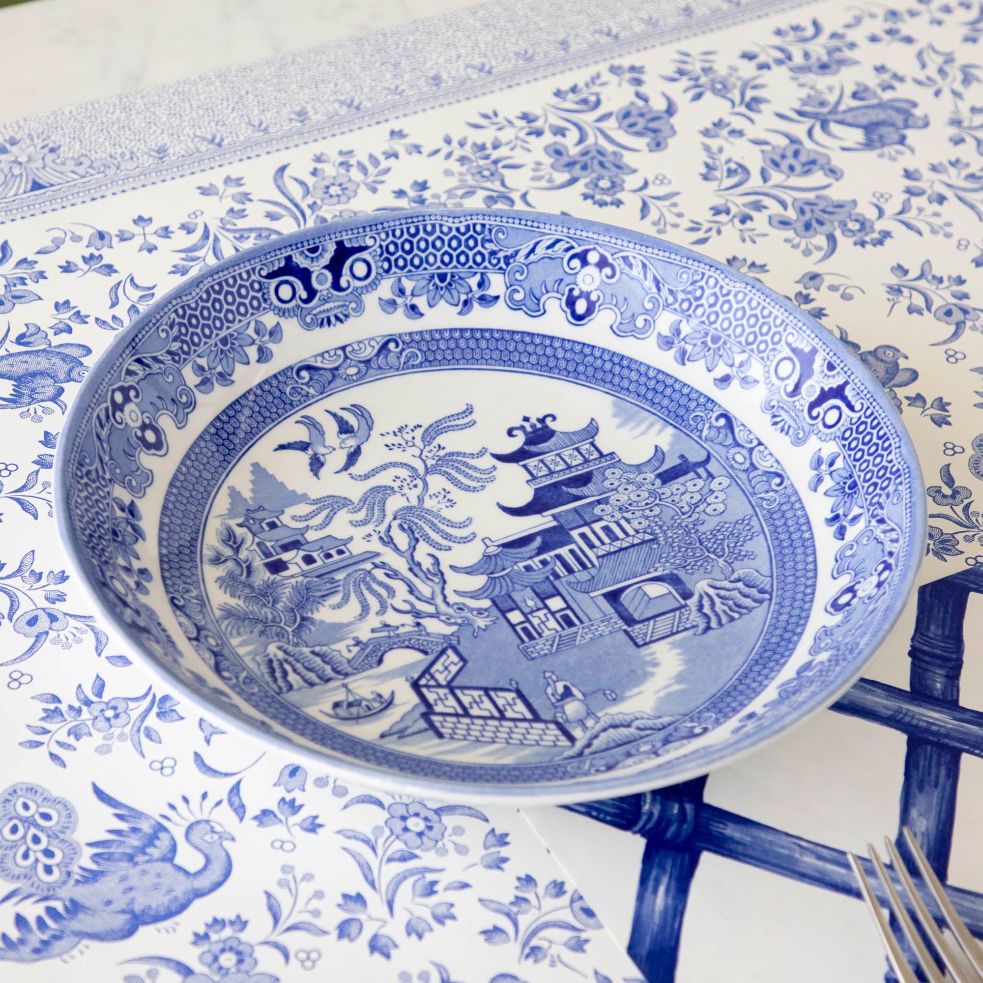 Blue Willow Dinnerware Set by Burleigh – Elegant English Bone China Plates, Bowls & Cups – Perfect for Formal Dining, Tea Parties & Home Decor