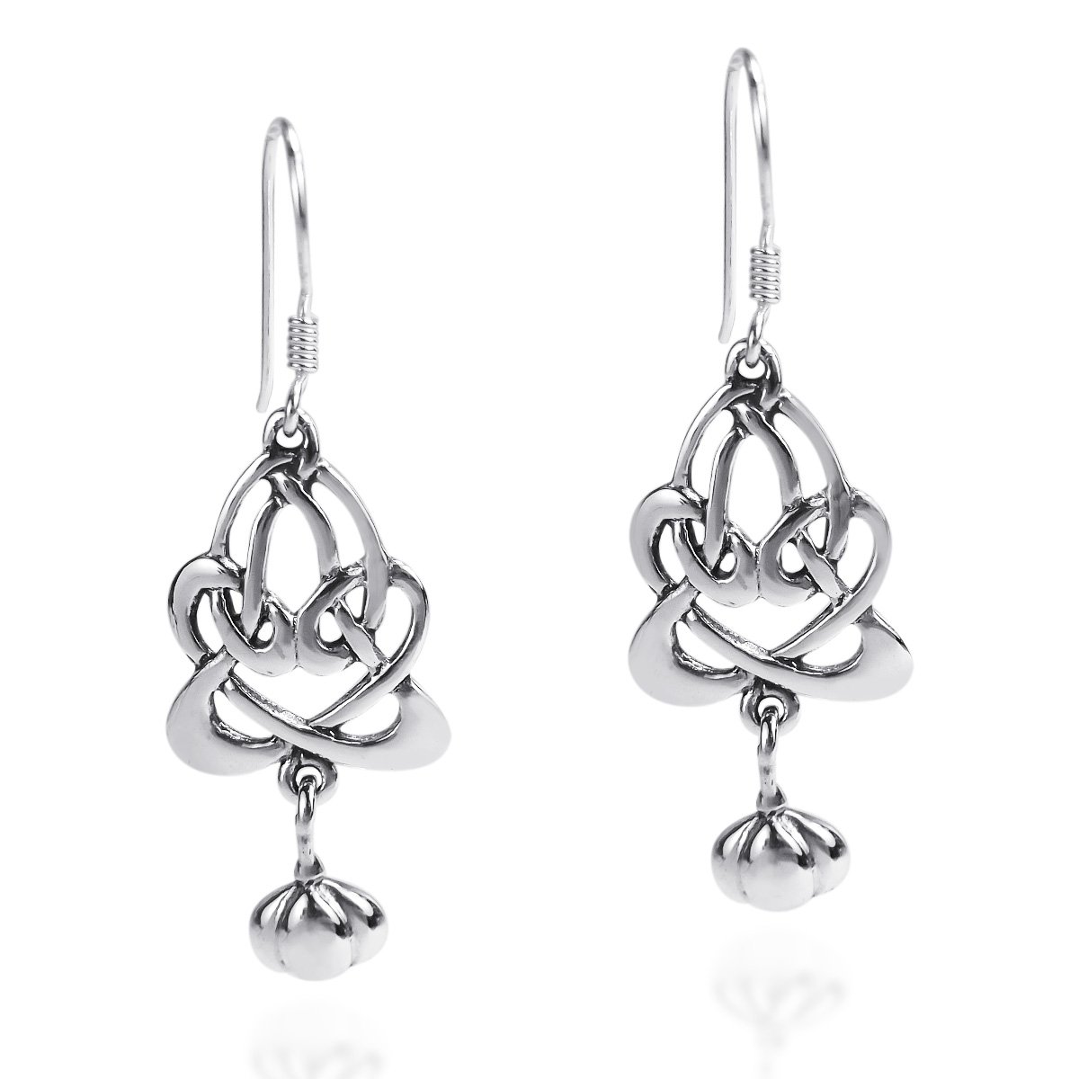Celtic Swirl Sterling Silver Dangle Earrings for Women | .925 Silver Drop Earrings | Elegant Celtic Jewelry Gift | Perfect for Weddings, Parties & Everyday Wear