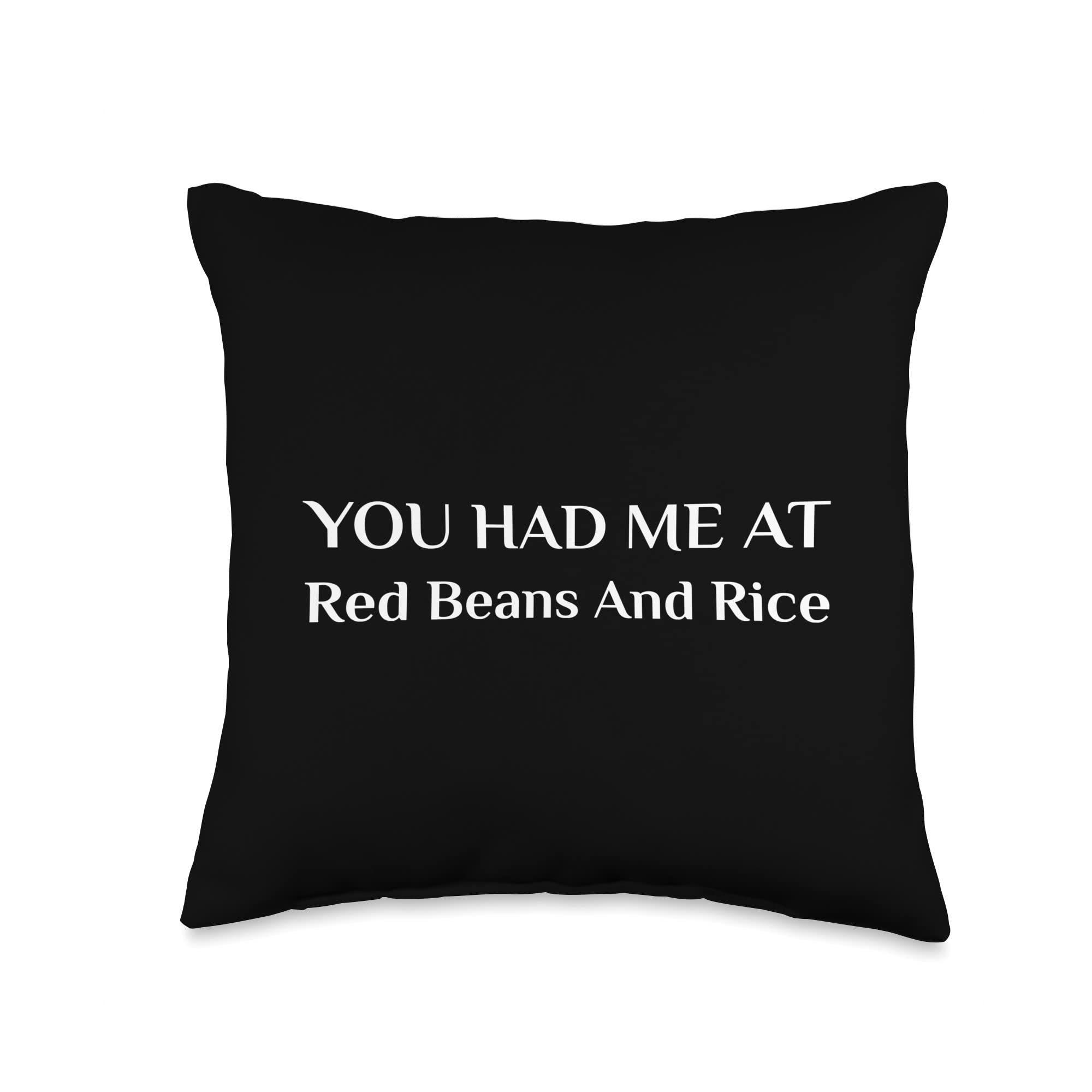 Funny Beans and Rice Throw Pillow - Mexican Latino Haitian New Orleans Food Theme - Perfect for Sofa, Bed, Dorm Decor & Cultural Home Accessories