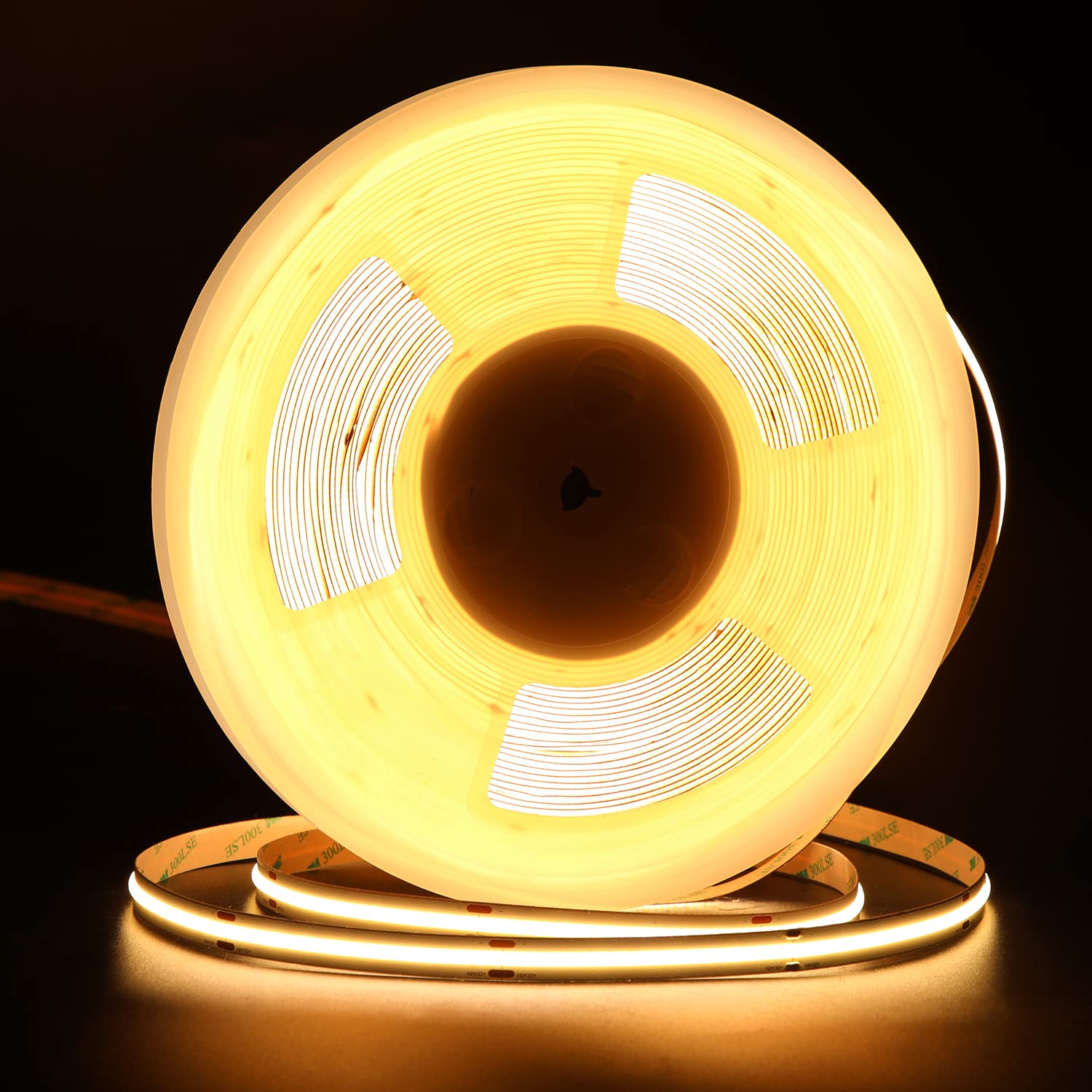 COB LED Strip Lights 65.6ft/20m 3000K Warm White, 504LEDs/M DC48V High CRI90+ Flexible Rope Light with 3M Tape - Perfect for Commercial Spaces, Shopping Malls, Hotels & Restaurants (Power Supply Not Included) - Ideal for Accent Lighting, Under Cabinet Illumination, and Architectural Highlights