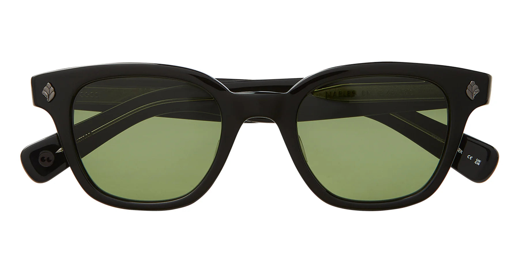 Garrett Leight Naples 2084 Black Green Sunglasses - Classic Aviator Style for Men & Women - Perfect for Outdoor Activities, Travel, and Fashion Accessories