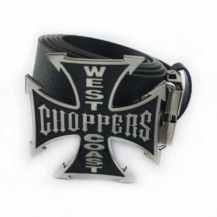 Premium Stainless Steel Belt Buckle for Men - Choppers White Design - Durable & Stylish for Motorcycle Riders, Bikers & Western Fashion Enthusiasts