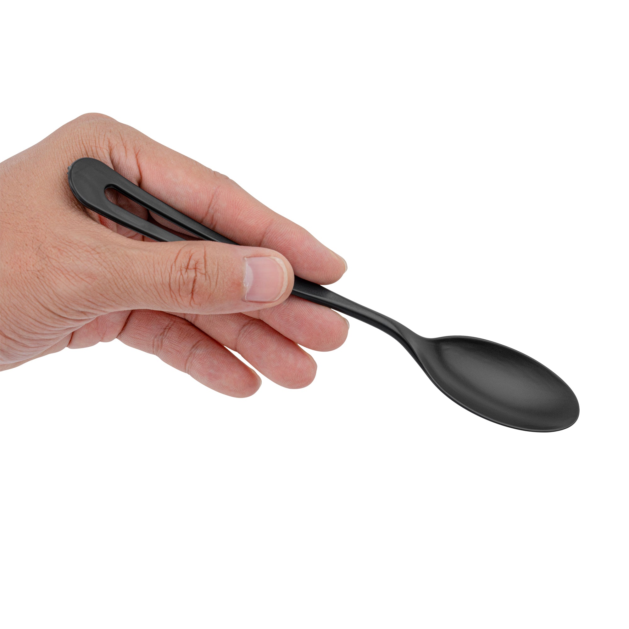 Eco-Friendly Black CPLA Plastic Spoons - Compostable, Heat Resistant (7.5