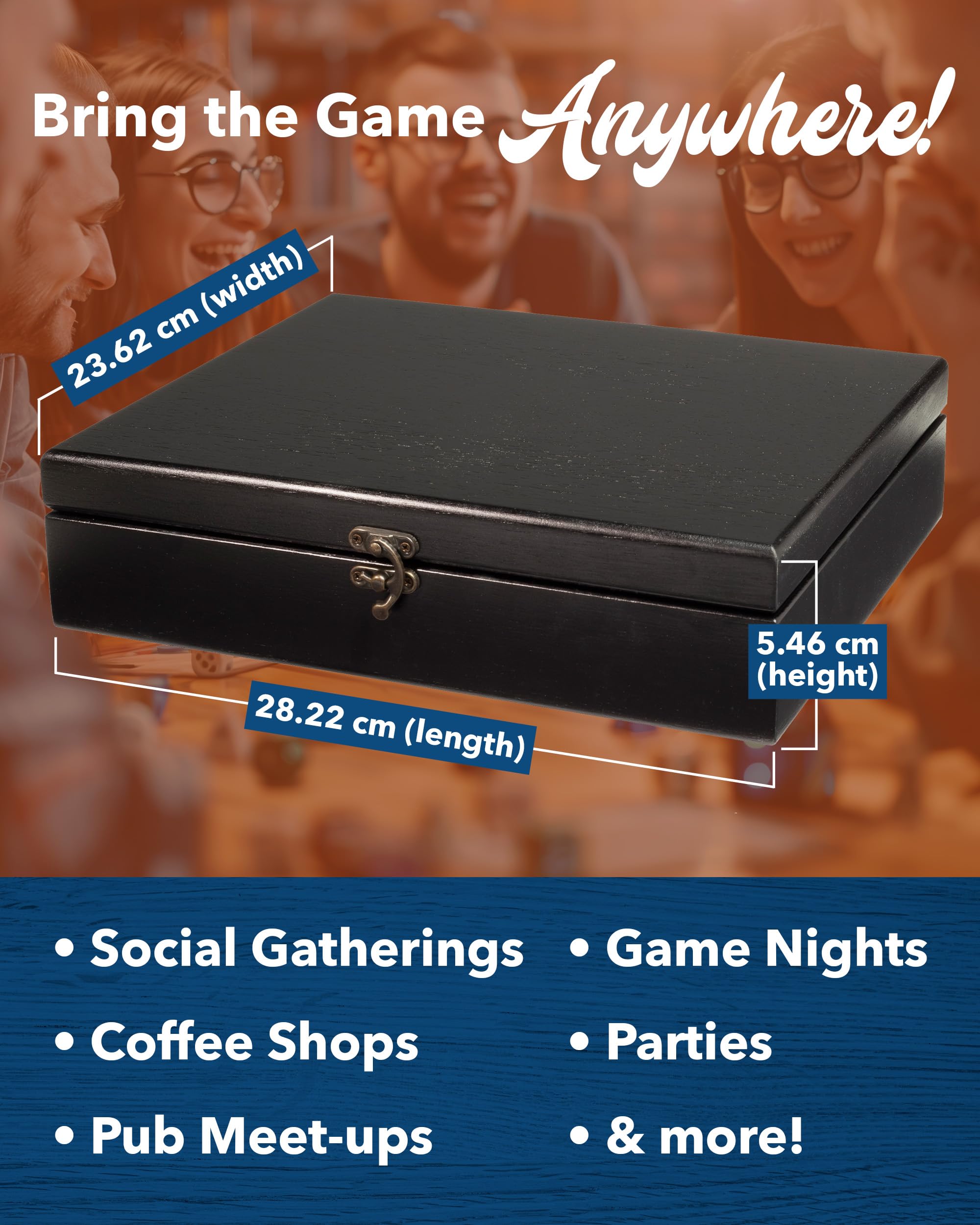 WE Games 12 Number Shut The Box Wooden Board Game - Classic Black Stained Wood Box with Lid - Fun Family & Pub Dice Game for Adults and Kids