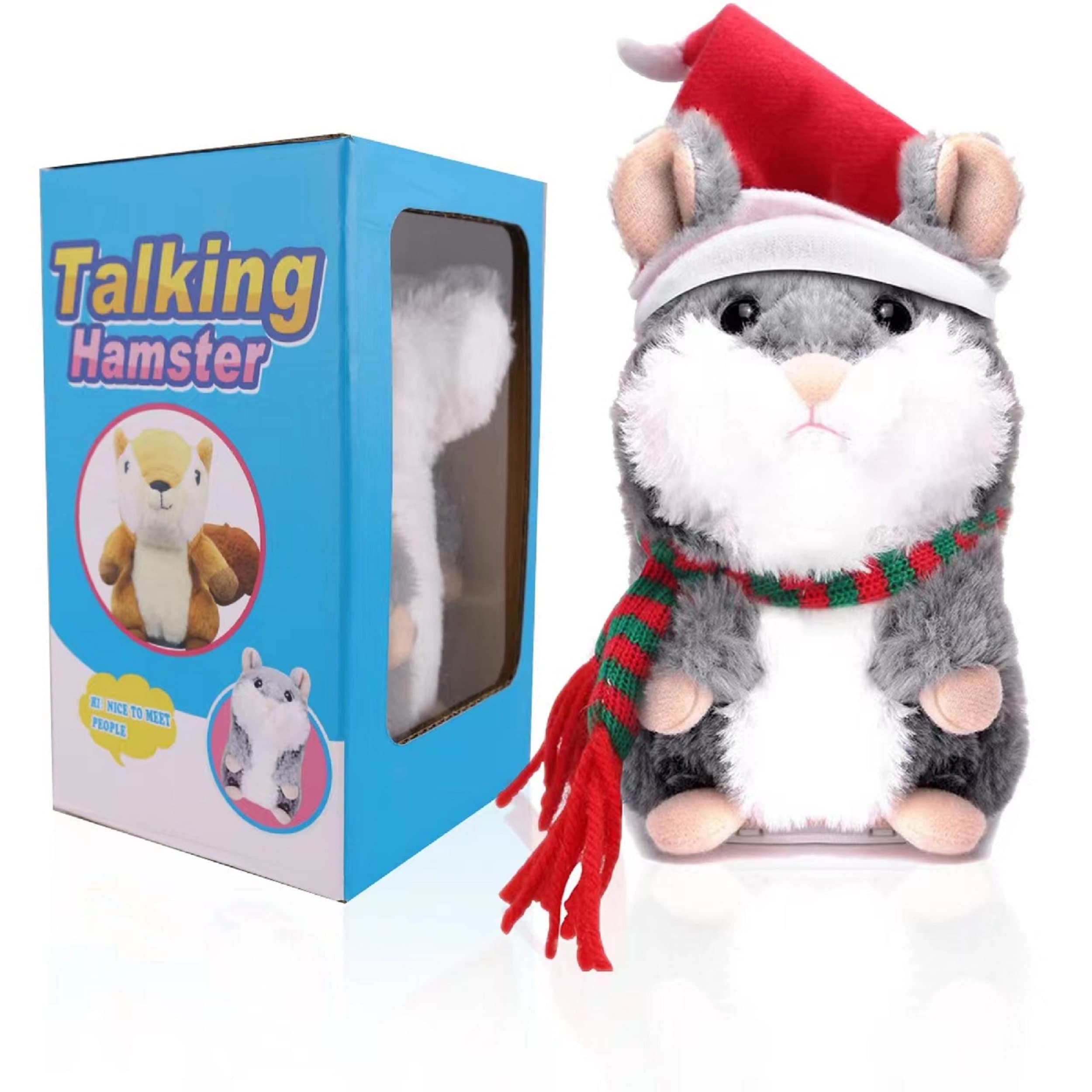 XYH Electronic Talking Hamster Plush Toy - Repeats What You Say, Interactive Pet for Toddlers & Kids - Perfect Birthday & Christmas Gift for Boys & Girls - Fun Learning Toy for Playtime, Bedtime & Travel