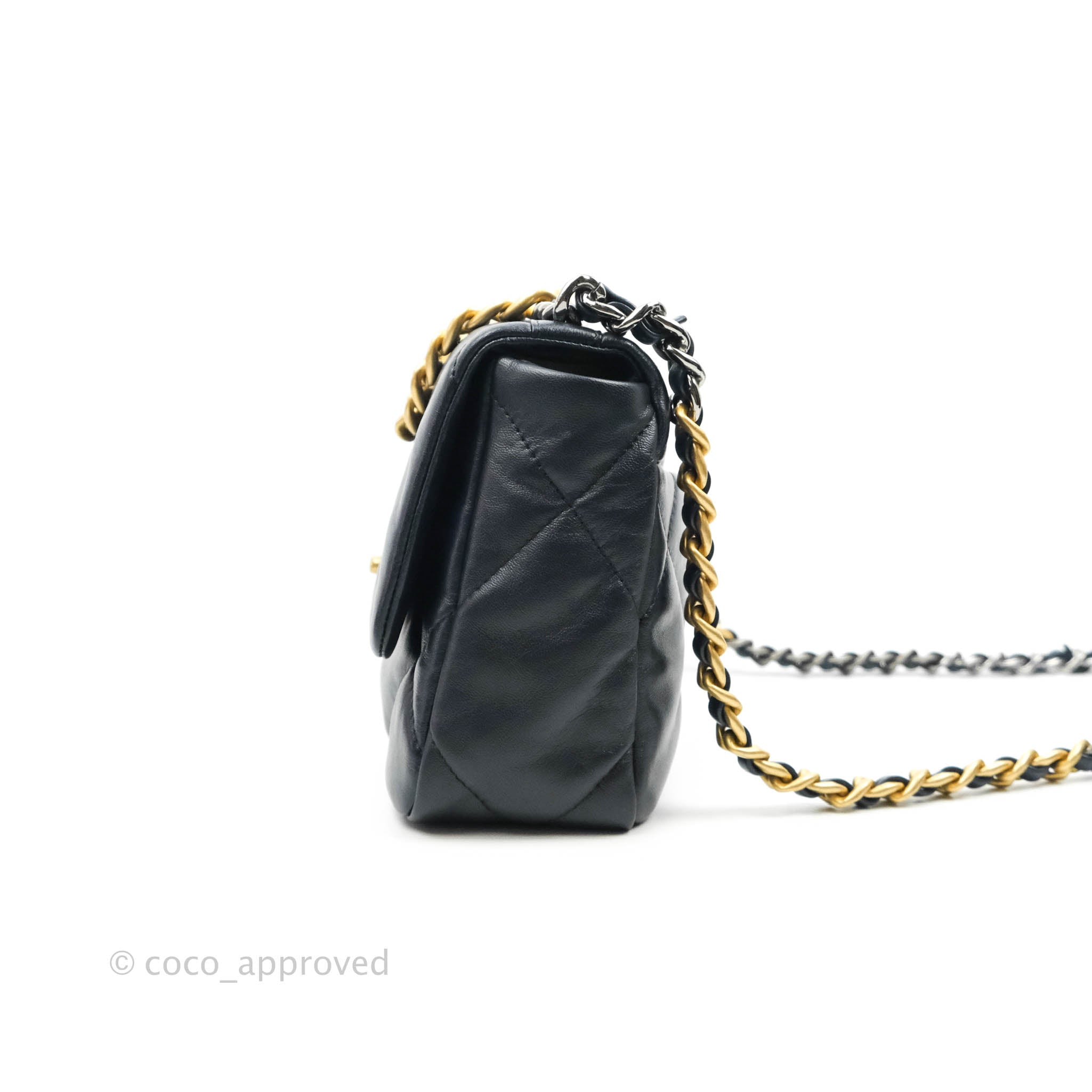 Chanel 19 Small Navy Blue Leather Flap Bag with Mixed Hardware - Luxury Designer Handbag for Women, Perfect for Work, Evening Events & Travel
