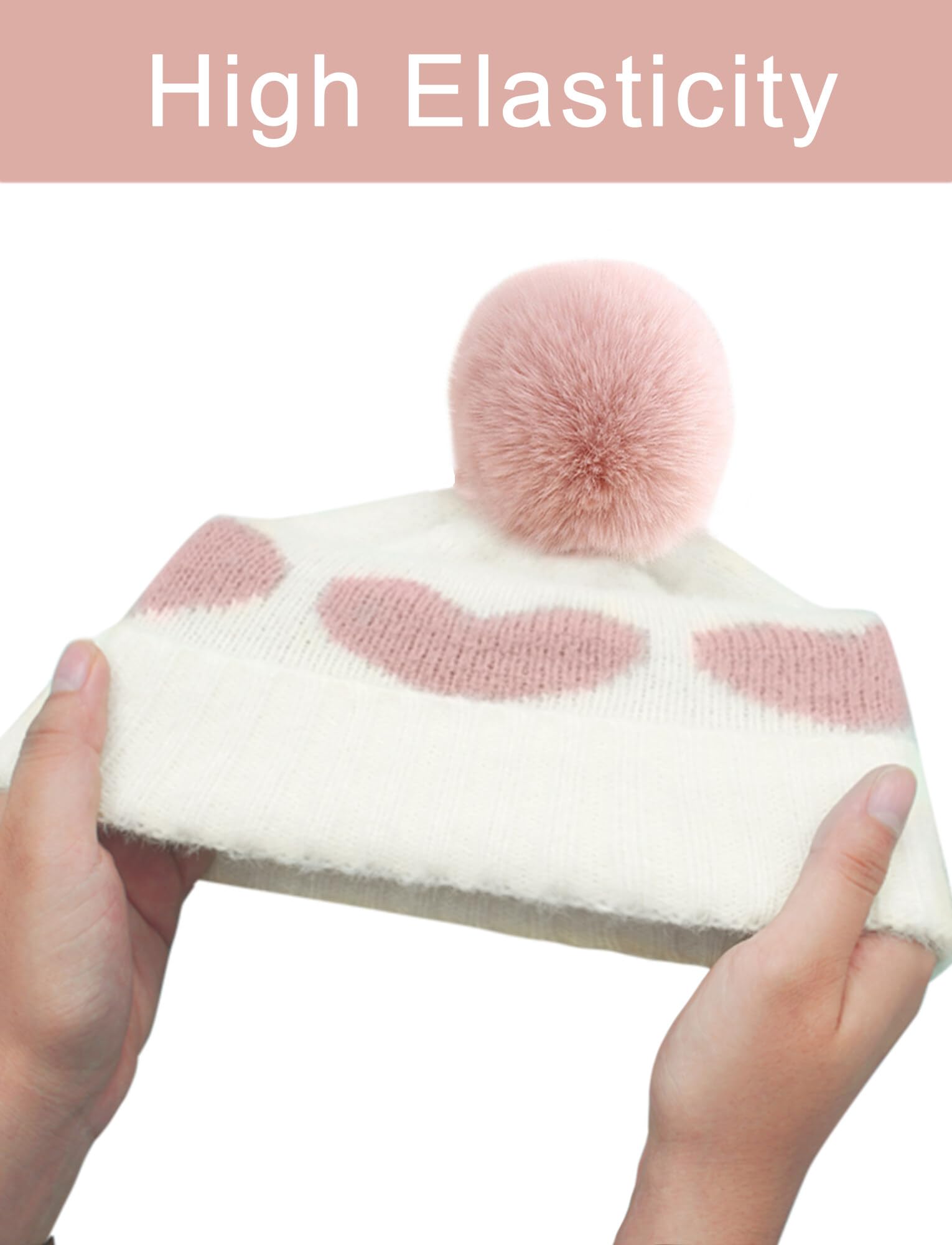 SEAUR Baby Beanie Hat - Warm Winter Knit Pom Pom Cap for Newborns & Toddlers (0-24 Months) | Cute Slouchy Skull Hat for Boys & Girls | Perfect for Outdoor Play, Winter Walks & Photo Shoots