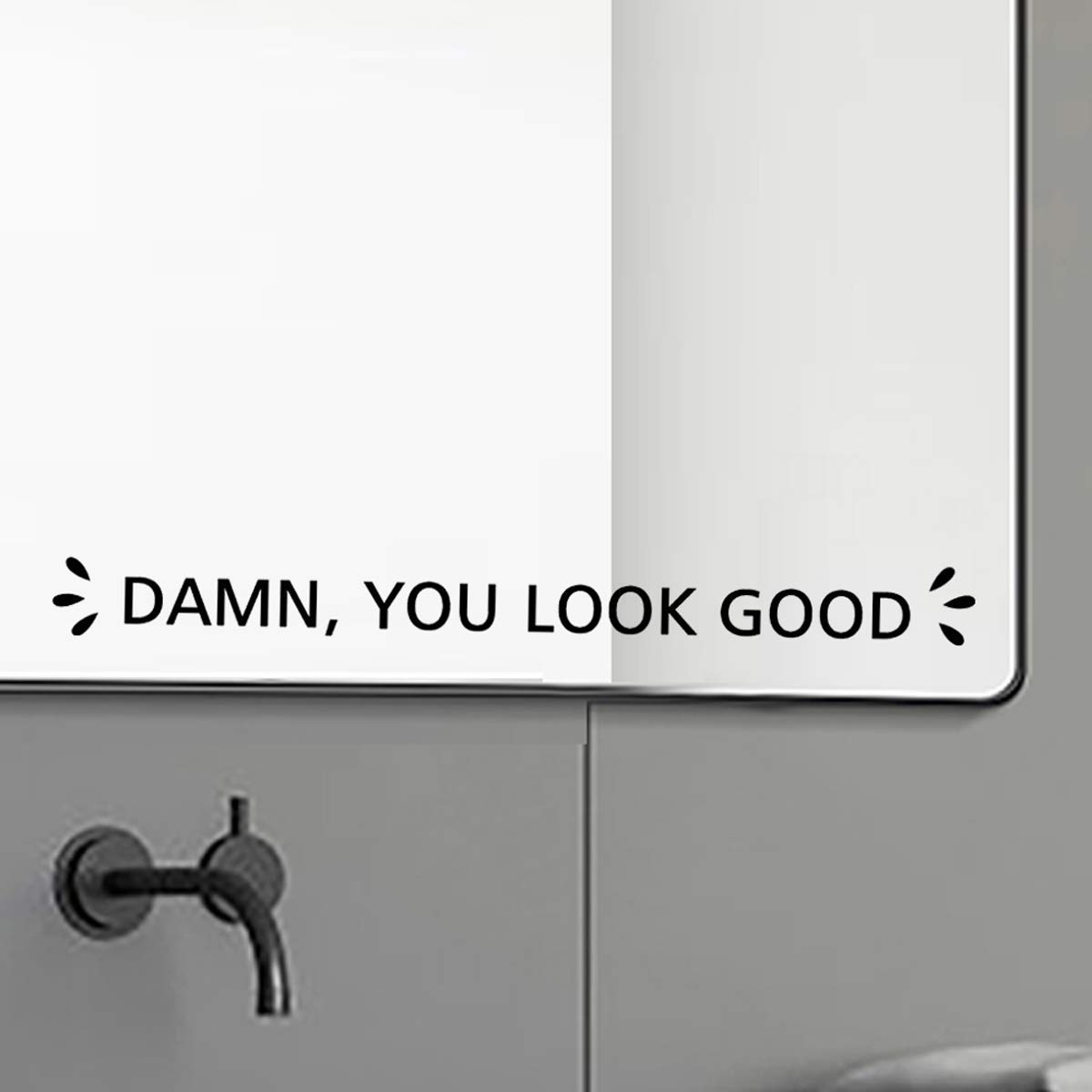 Motivational Mirror Decal - 'You Look Good' Positive Affirmation Vinyl Sticker for Bathroom & Bedroom Decor (13x1.3 Inch) - Self-Esteem Booster & Daily Inspiration