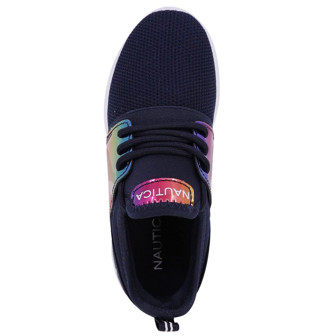 Nautica Girls' Metallic Fashion Sneakers - Lightweight Running Shoes for Kids (Toddler, Little Kid, Big Kid) | Perfect for School, Play & Everyday Wear