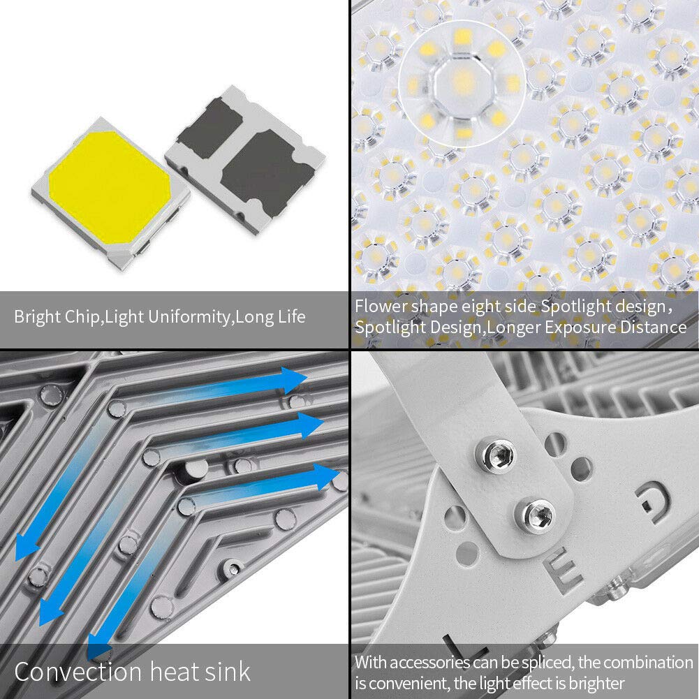 Viugreum 10 Pack 200W LED Flood Light - 16000LM 6000K Daylight White, Slim Outdoor Floodlight with IP66 Waterproof - Bright Security Lights for Garage, Garden, Yard, Landscape & Wall Lighting - Perfect for Driveway, Patio, Backyard & Commercial Use