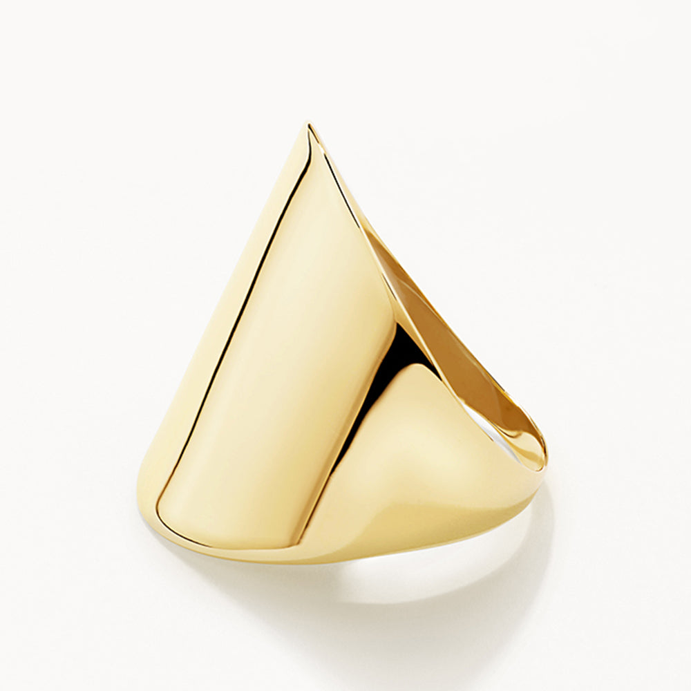 10k Gold Tapered Barrel Ring for Women - Elegant Stackable Minimalist Jewelry for Everyday Wear & Special Occasions