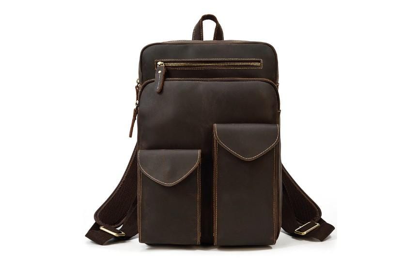 Stylish Leather Laptop Backpack for Women & Men - Durable Work & Travel Bag for Business, College & Commuting