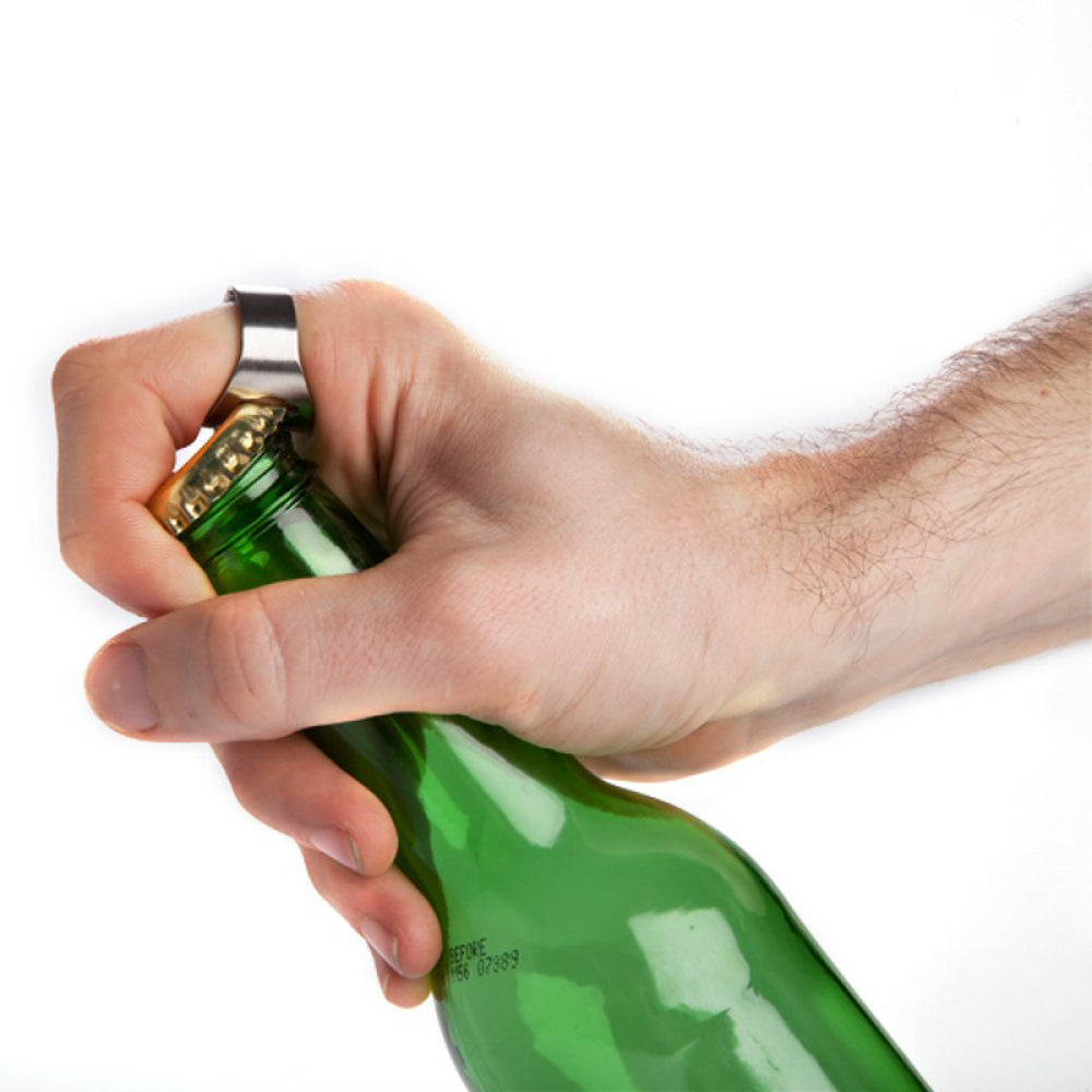Stainless Steel Beer Bottle Opener Ring - Durable & Rust-Proof Bottle Cap Remover for Home, Parties, and Outdoor Adventures