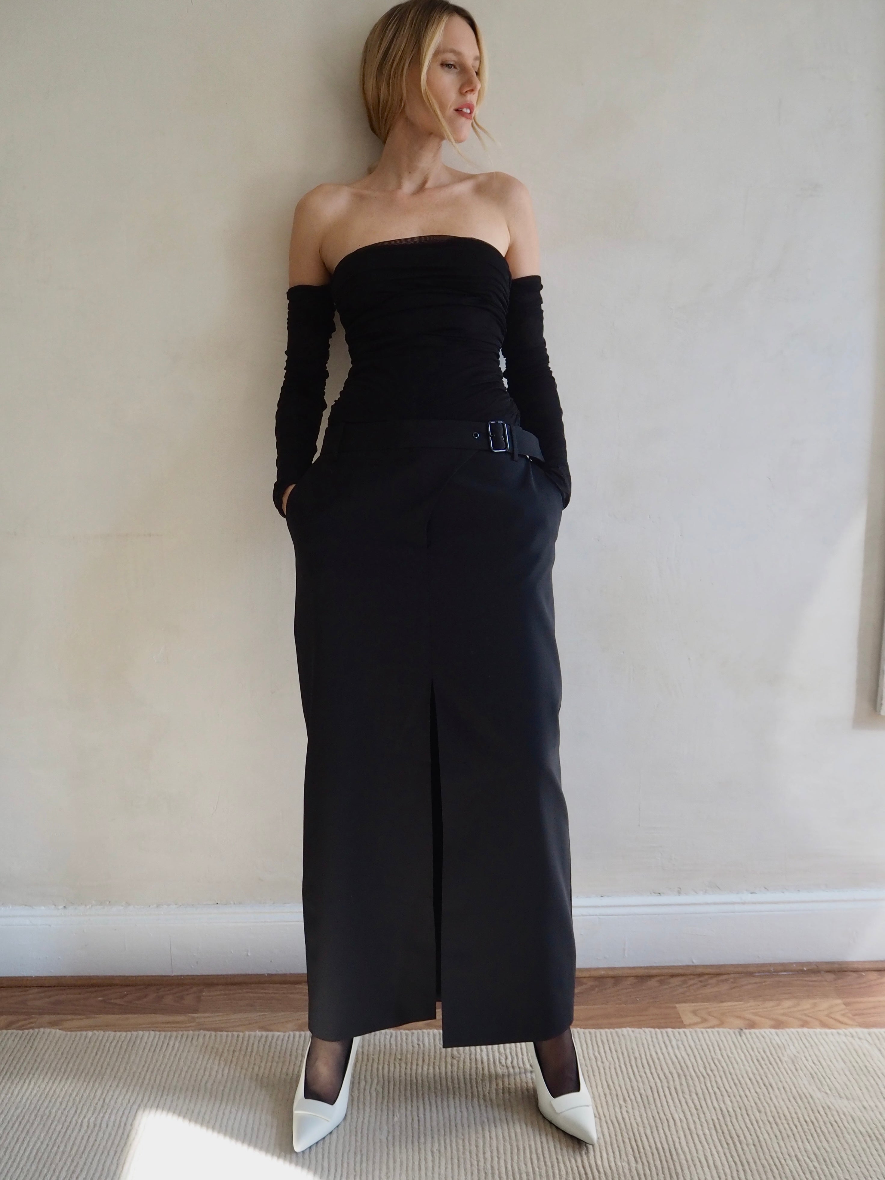 Leonardo Belted Skirt for Women - High Waist Wrap Midi Skirt with Adjustable Belt - Perfect for Office, Date Night & Casual Outfits