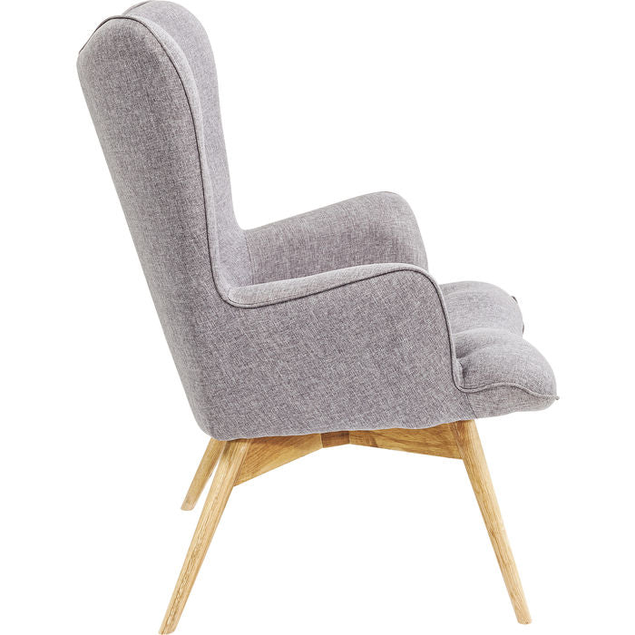 Kare Design Vicky Armchair - Modern Accent Chair for Living Room, Bedroom & Office - Stylish Upholstered Lounge Chair with Wooden Legs - Perfect for Home Decor, Relaxing & Reading