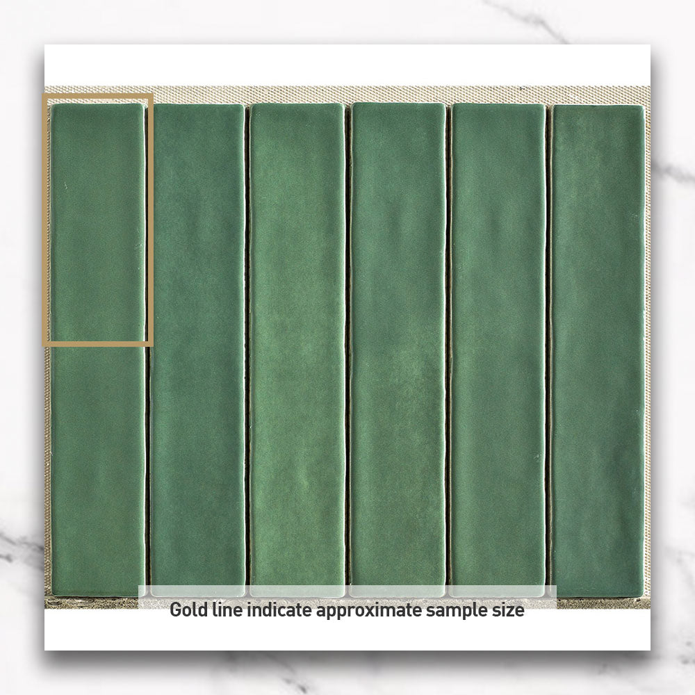 Marrakesh Green 250x50 Zellige Matte Subway Tile - Premium Ceramic Wall & Backsplash Tile for Kitchen, Bathroom, and Shower Renovation