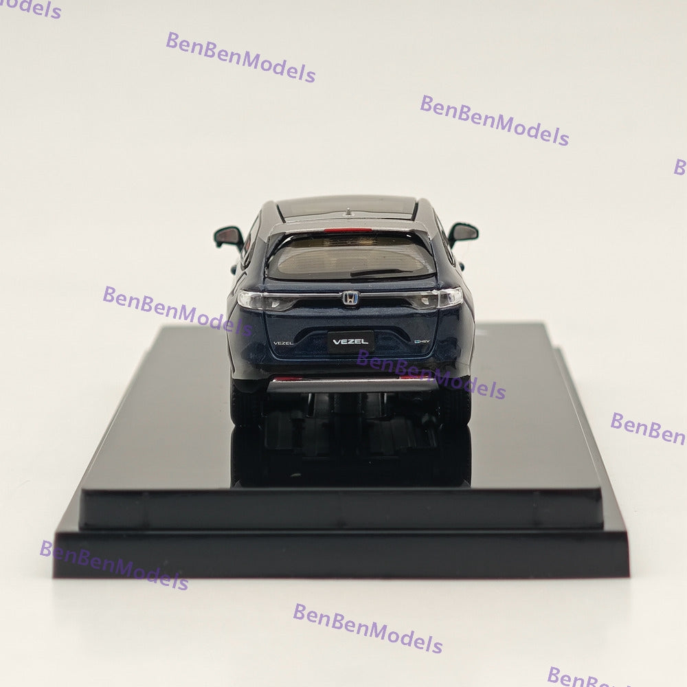 1/64 Scale Hobby Japan VEZEL e:HEV PLaY Midnight Blue Beam Metallic Diecast Car Model HJ642071BL - Perfect for Collectors, Display & Racing Scenes