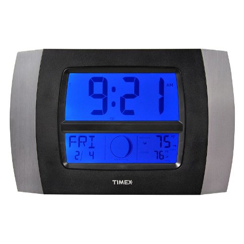 Timex Wireless Atomic Digital Wall Clock with Temperature & Humidity Display - Perfect for Home, Office, and Classroom Use