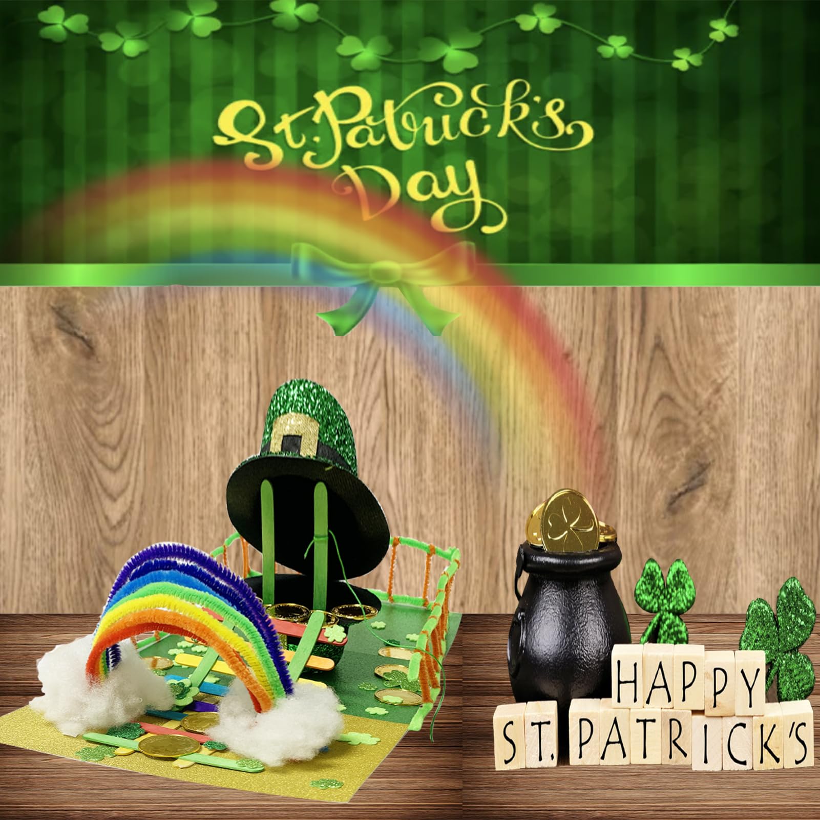 DIY Leprechaun Trap Kit for Kids - 2 Sets St. Patrick's Day Craft Supplies with Rainbow, Pot of Gold & Shamrock Decorations | Fun Classroom Activity & Holiday Gift for Children | Perfect for School Projects & Family St. Patrick's Day Celebrations