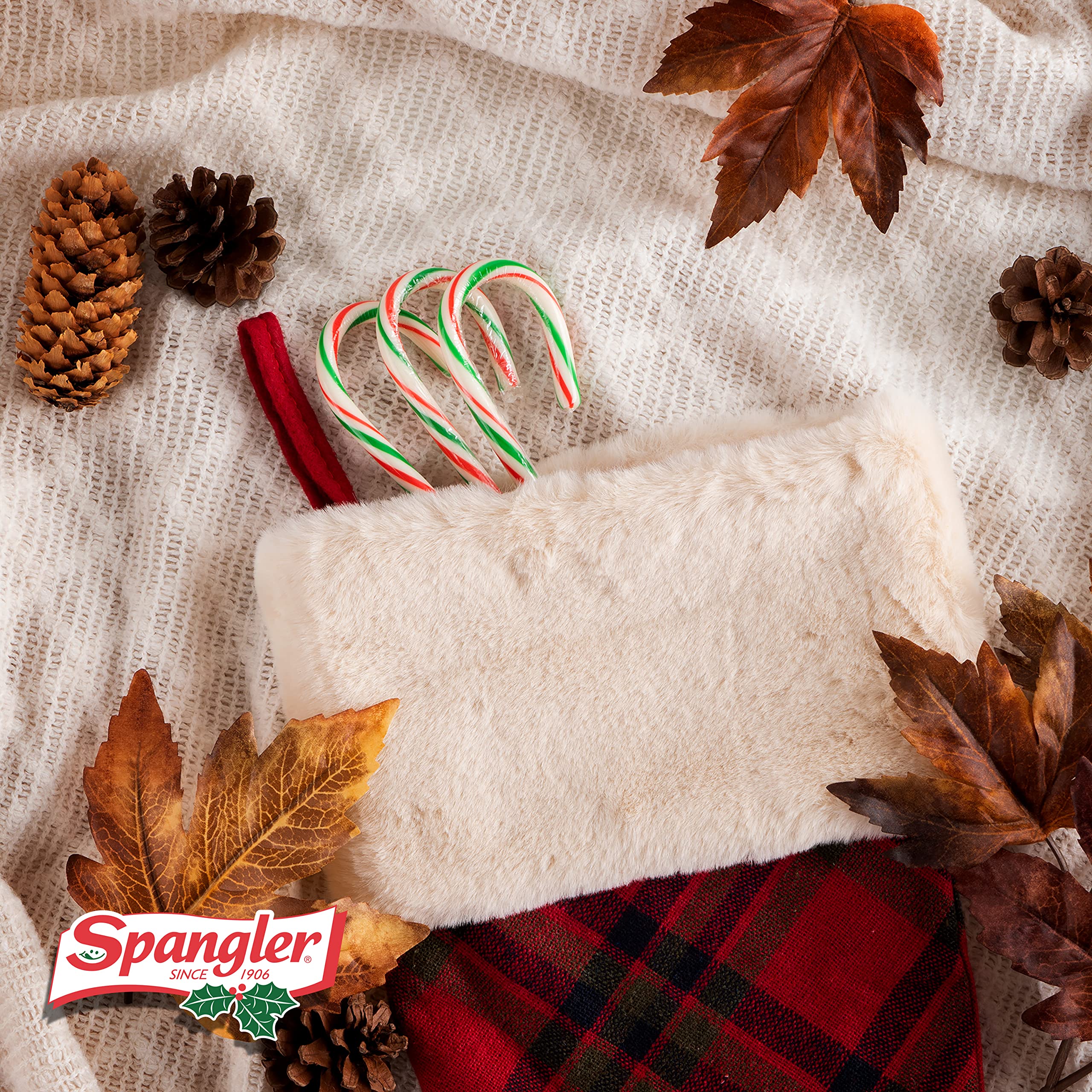 Spangler Classic Red, Green & White Peppermint Candy Canes - Natural Peppermint Flavor, Gluten Free, OU Kosher Certified - 108 Individually Wrapped Canes (6-18 Count Boxes) - Perfect for Christmas Stockings, Holiday Parties & Office Treats