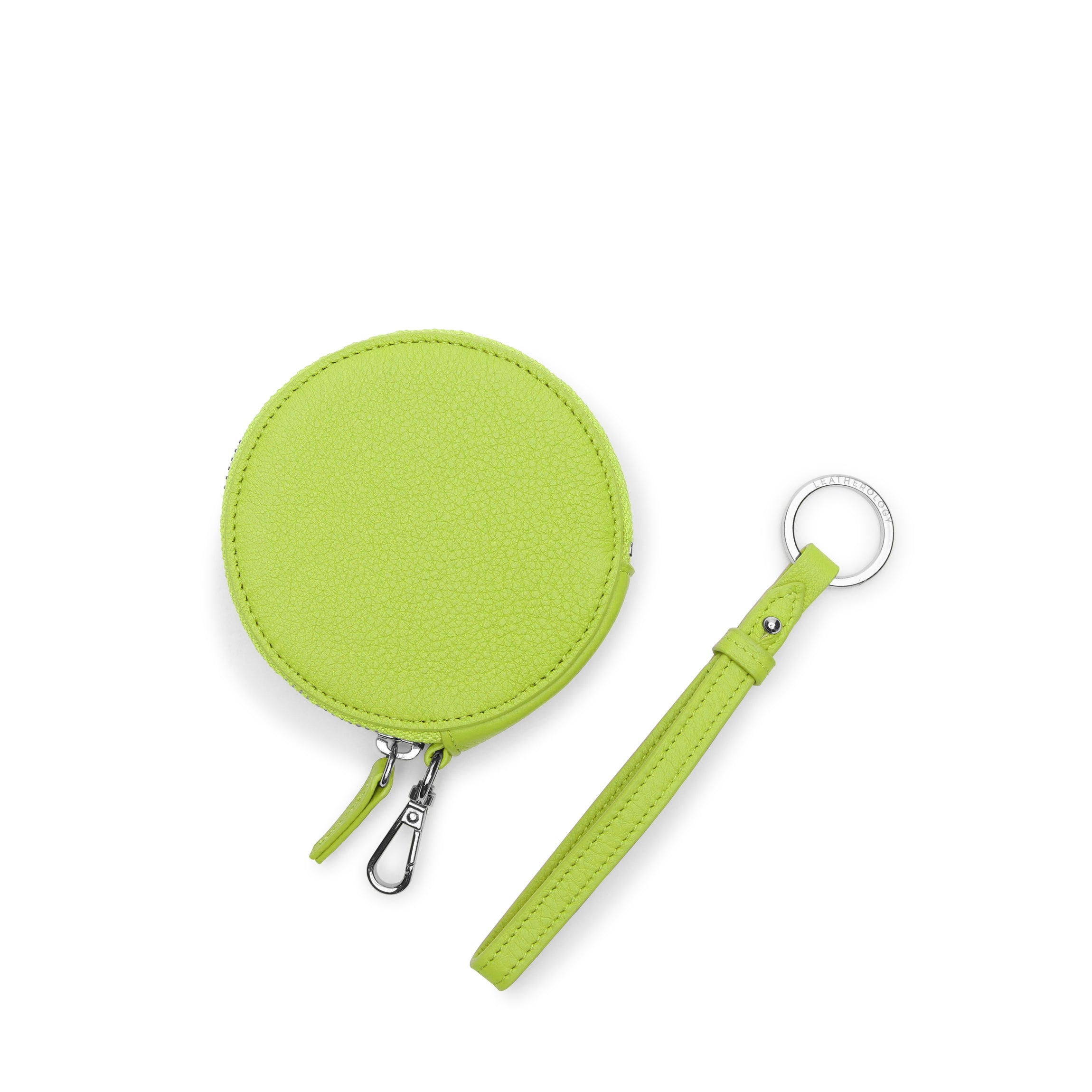 Portable Round Wristlet Pouch - Lime Green Small Crossbody Bag for Women, Perfect for Travel, Shopping & Everyday Use