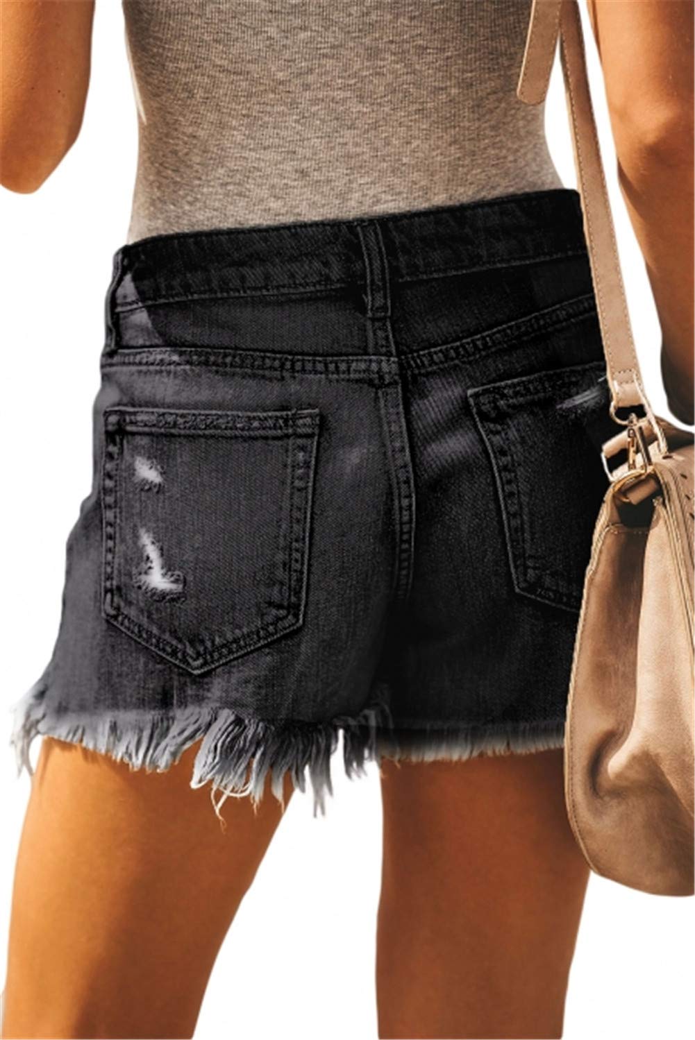 MODARANI Women's Ripped Distressed Denim Shorts - High Waisted Cut Off Jean Shorts for Summer | Perfect for Beach, Casual Outings & Music Festivals