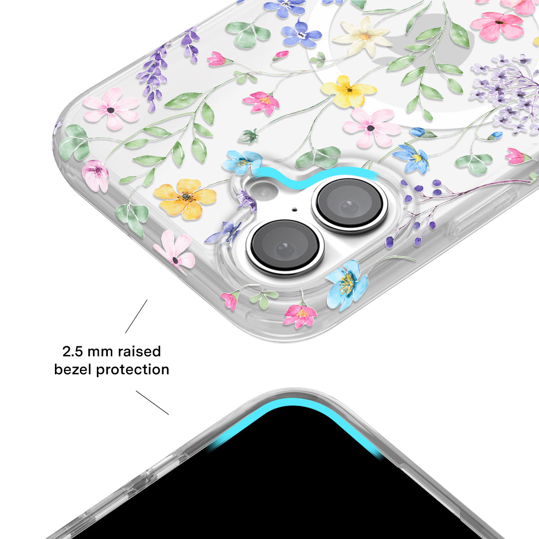 Enchanted Floral iPhone Case - Elegant Flower Design Protective Cover for iPhone 12/13/14/15 - Perfect for Everyday Use, Travel & Gift Giving