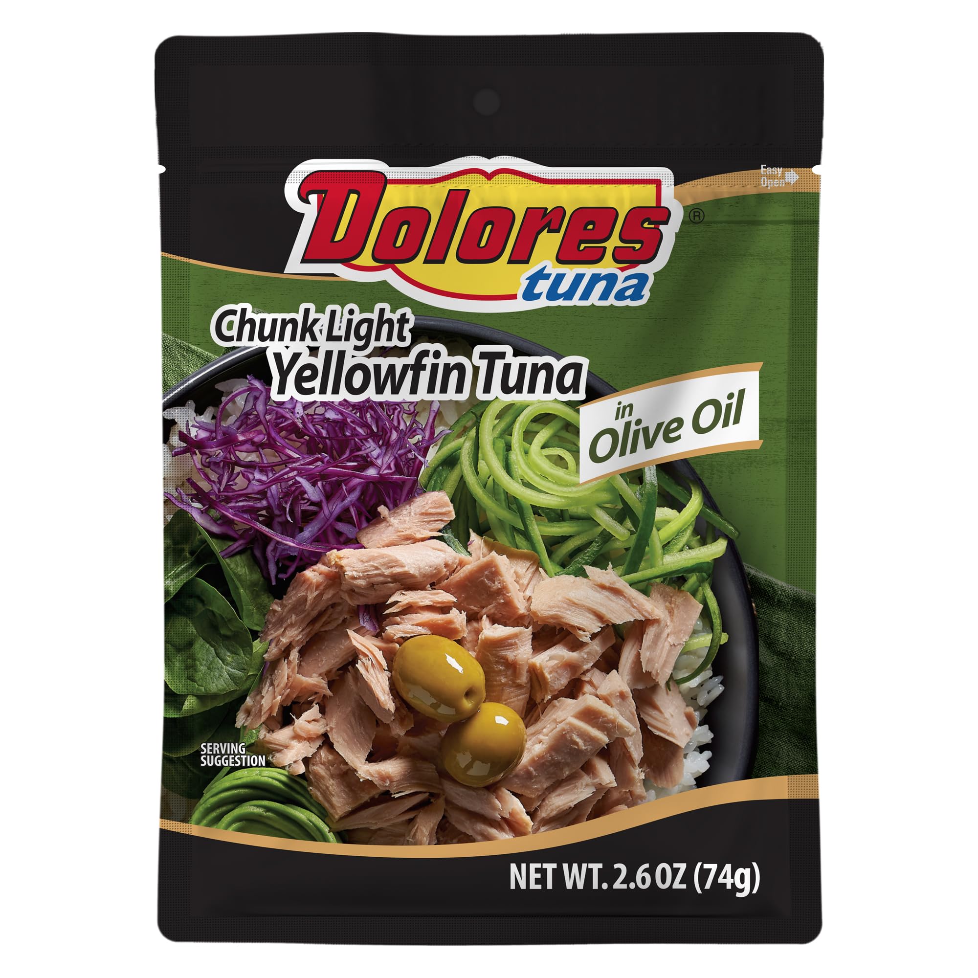 Premium Dolores Chunk Light Yellowfin Tuna in Olive Oil - 2.6 oz Cans (Pack of 24) | High Protein, Keto & Paleo Friendly | Perfect for Salads, Sandwiches & Quick Meals