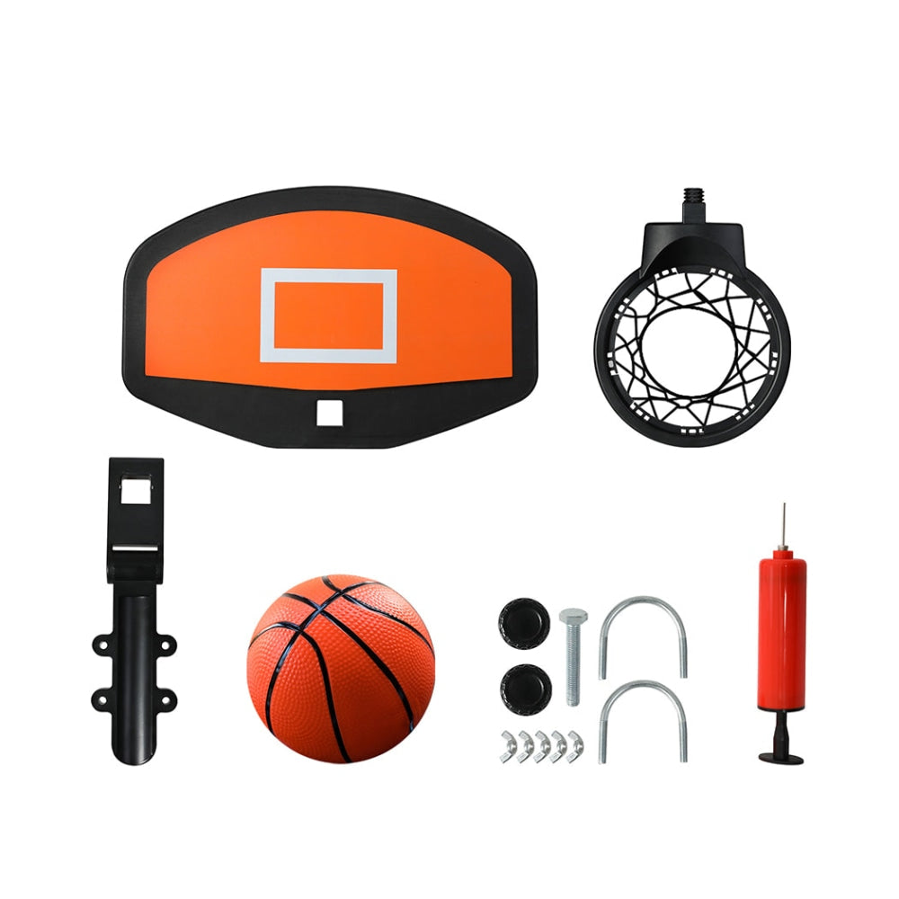 Centra Trampoline Basketball Set for Kids - Adjustable Hoop, Durable Backboard, Includes Pump & Ball - Perfect for Outdoor Play, Backyard Fun, and Trampoline Games