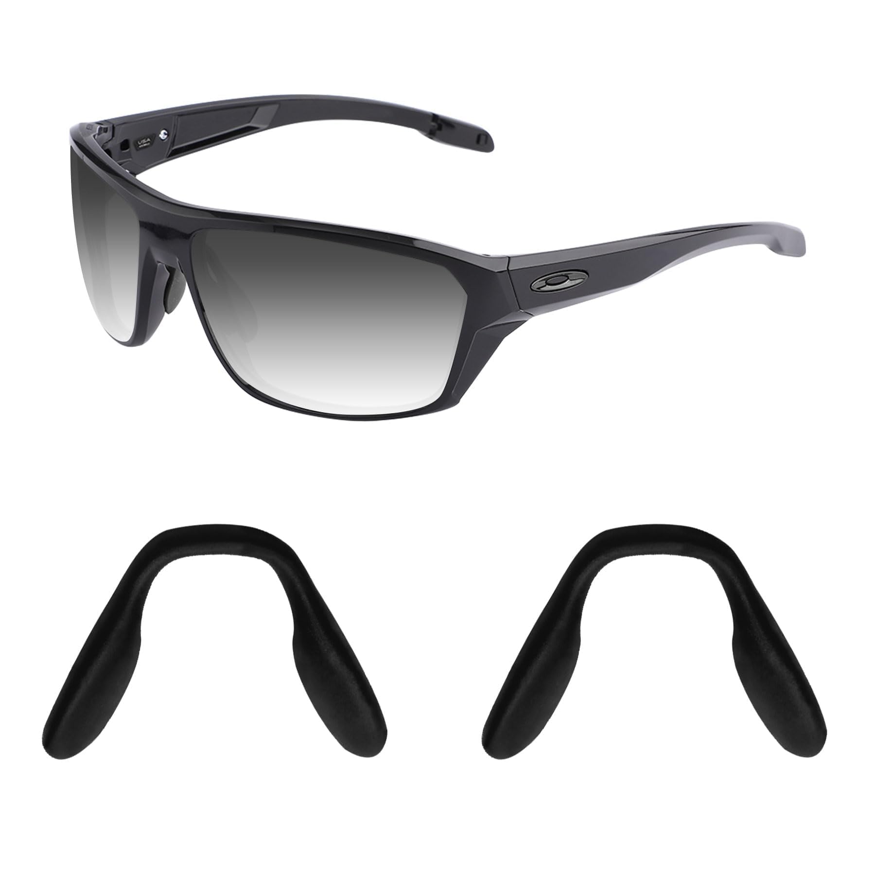 Acefrog 2-Pack Upgraded Nose Pads for Oakley Split Shot OO9416, Crossrange OO9371, Targetline OO9397 OO9398 Sunglasses - Anti-Slip Push-in Replacement Nose Pieces (Black) - Perfect for Sports, Driving & Outdoor Activities