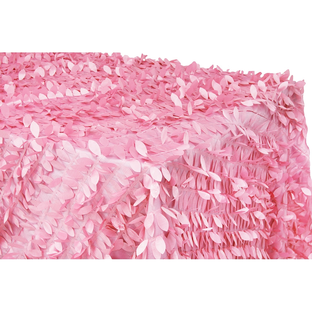 Pink Leaf Petal Taffeta Tablecloth 90x156 Inches Rectangular - Elegant Dining Table Cover for Weddings, Parties & Home Decor