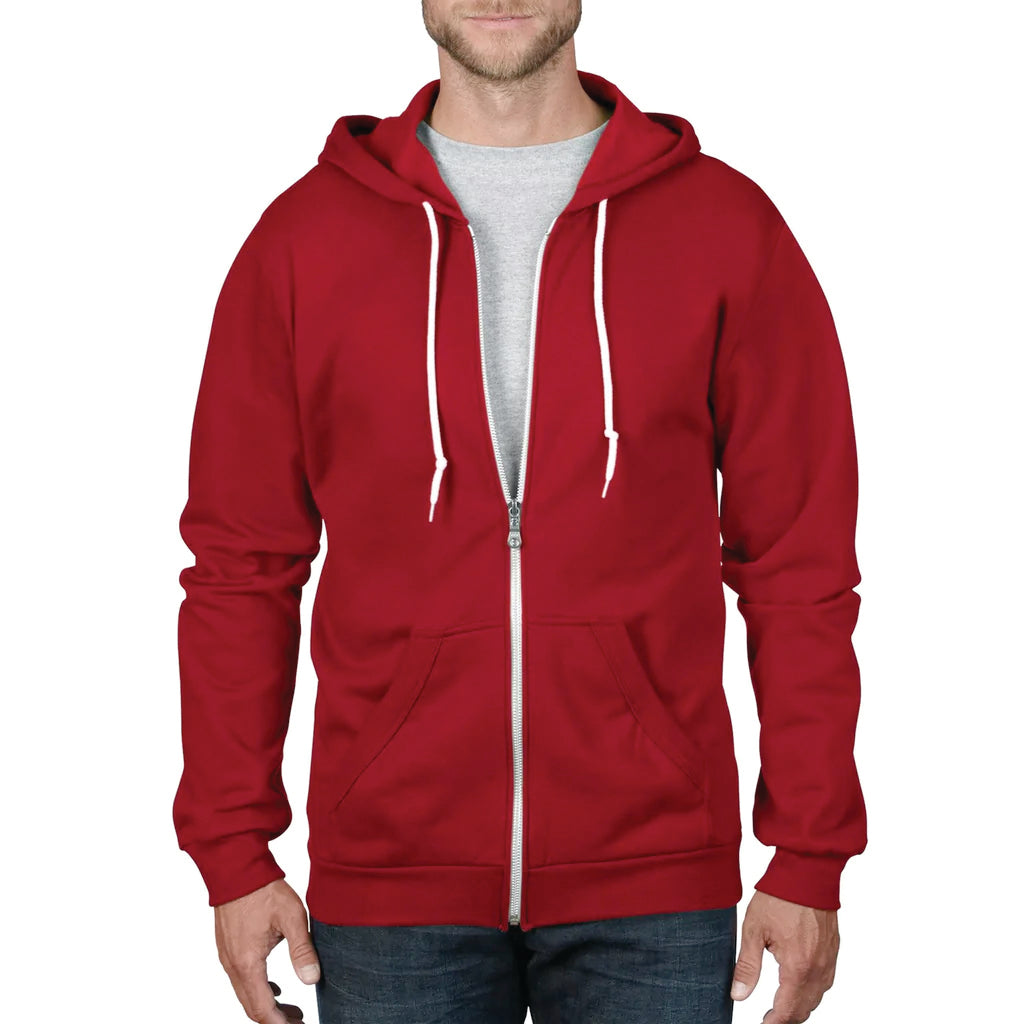 Men's Anvil CRS Fashion Full Zip Hoodie - Lightweight Casual Jacket for Outdoor Activities & Streetwear Style