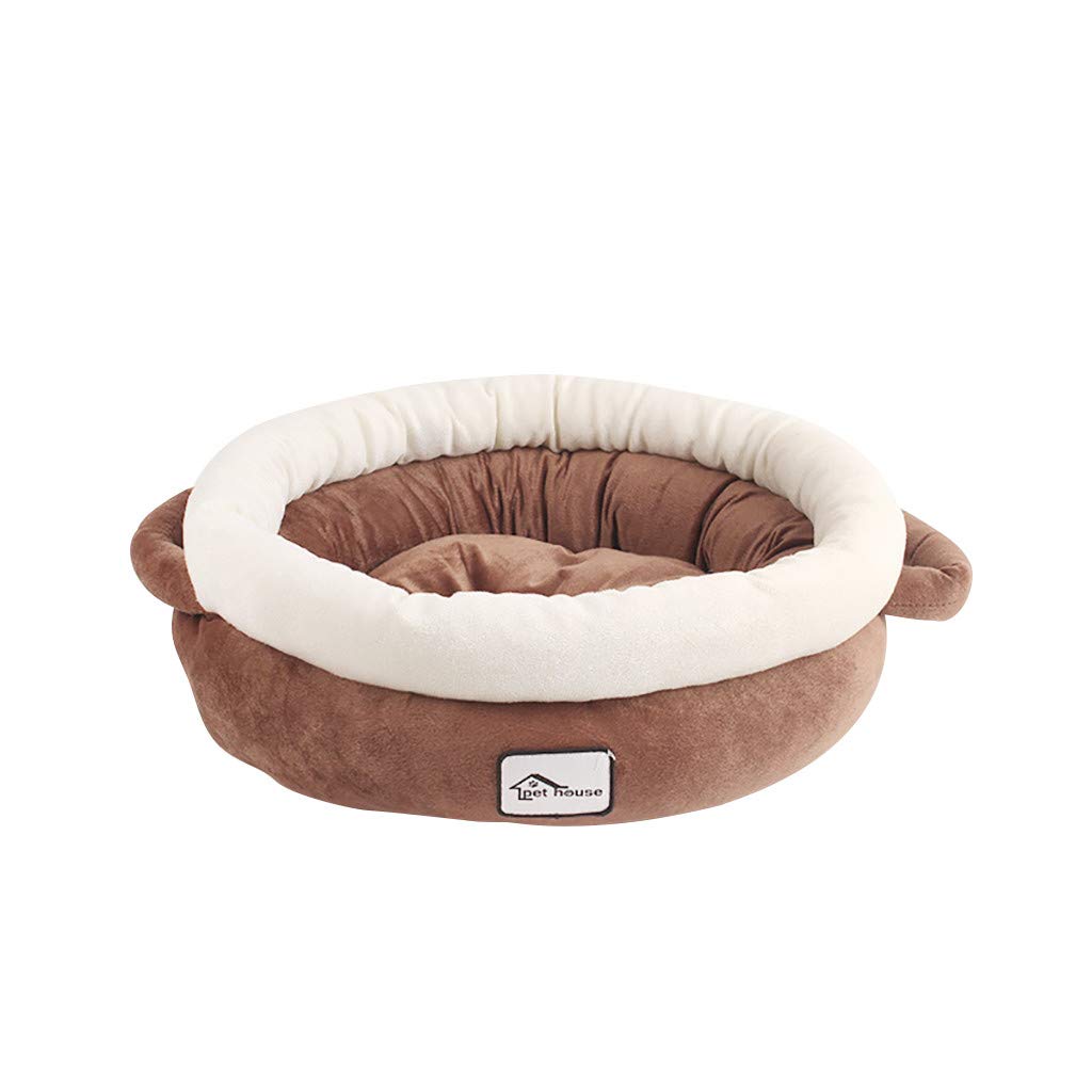 Soft & Warm Washable Donut Pet Bed for Dogs & Cats - Cozy Kennel Mat, Puppy Cushion House with Fur - Perfect for Indoor Napping & Crate Comfort