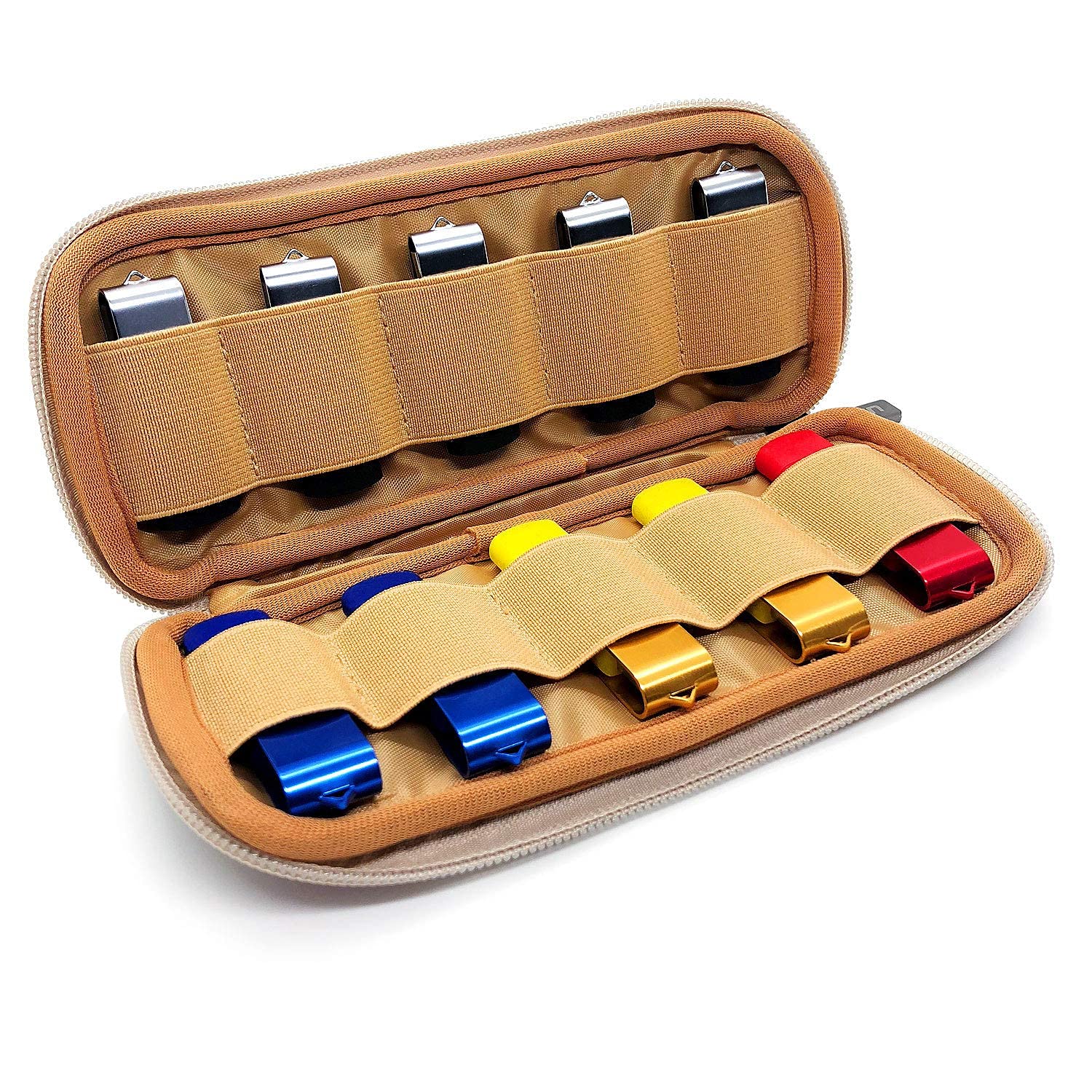 USB Flash Drive Holder Case - Organizer for Memory Stick, Yubikey, Security Key, Jump Drive - Colorful Electronics Accessories Storage Bag (Case Only) - Perfect for Office, School & Travel Organization