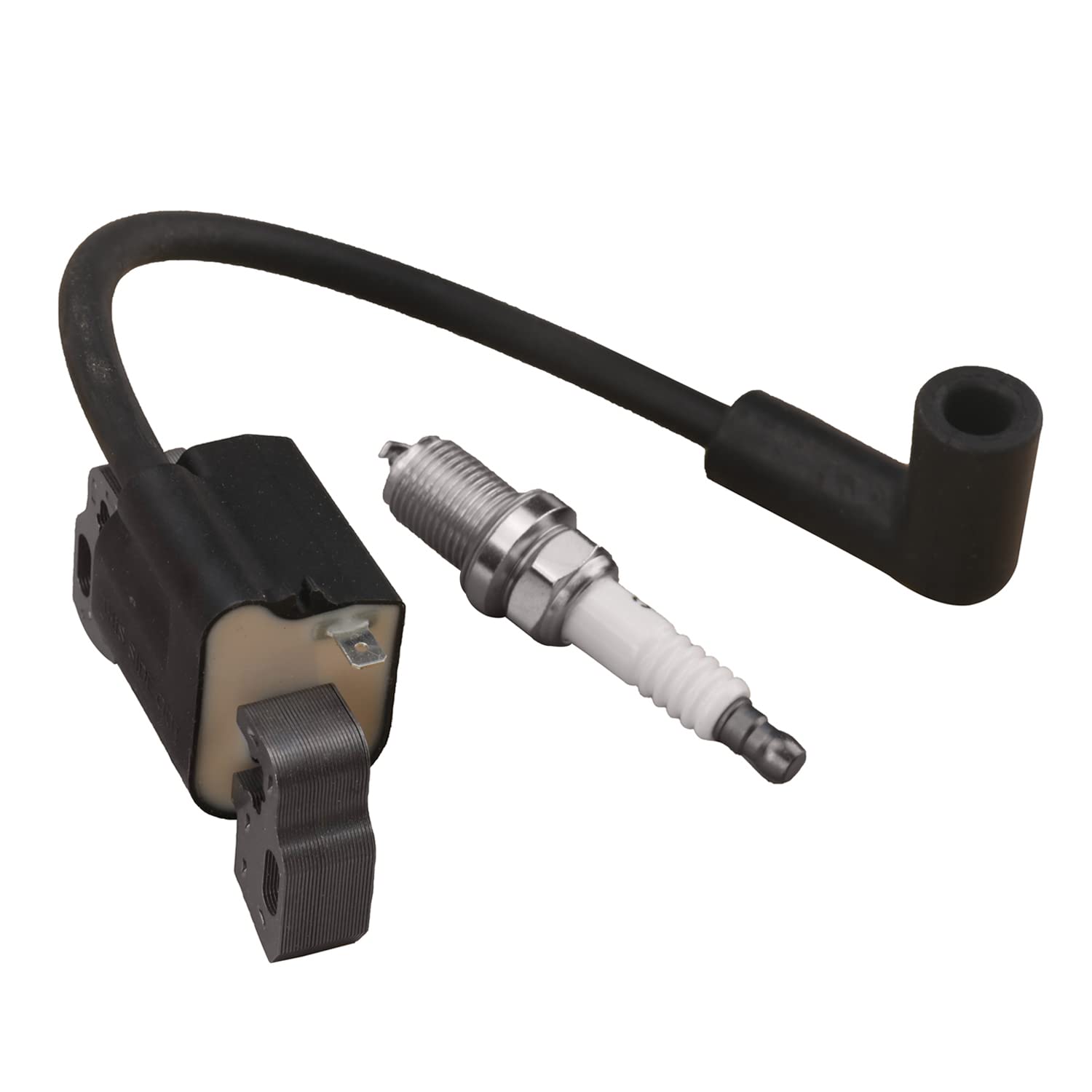 High-Performance Ignition Coil Module with Spark Plug for 08P502 09P602 09P702 Armature Magneto - Compatible with Lawn Mower Engines 593872 799582 - Perfect for Small Engine Repair & Maintenance