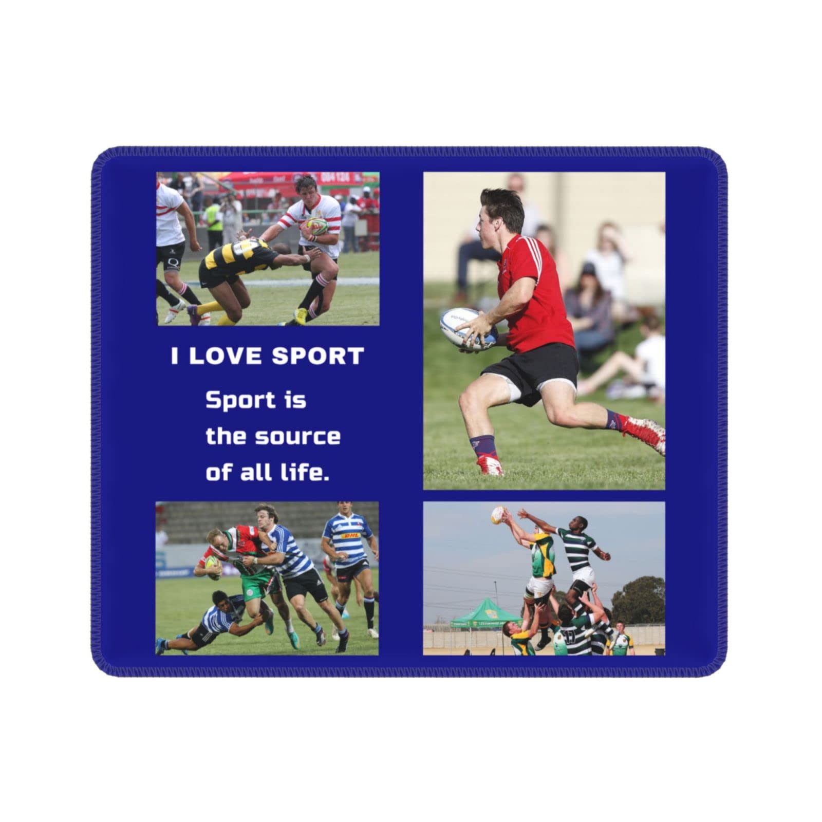 Custom Navy Blue Mouse Pad with 4-Photo Collage - Personalized Non-Slip Rubber Base Gaming Mouse Pad for Computer, Laptop, Office & Home Desk - Perfect for Work, Gaming & Gift Giving