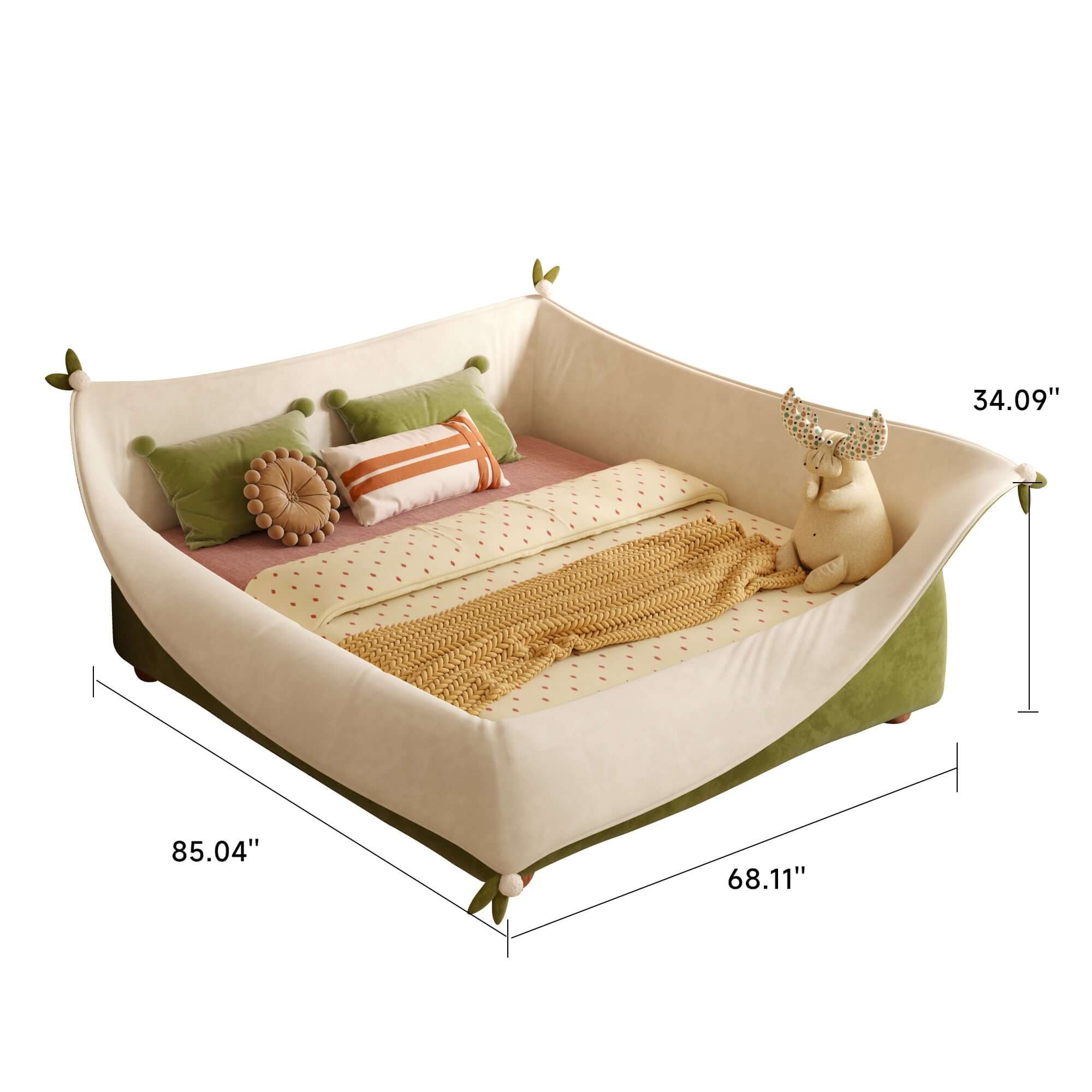 Magic Pocket Kids Bed with Guardrail - Safe & Comfortable Toddler Bed for Boys & Girls - Perfect for Nursery, Daycare & Kids' Bedrooms